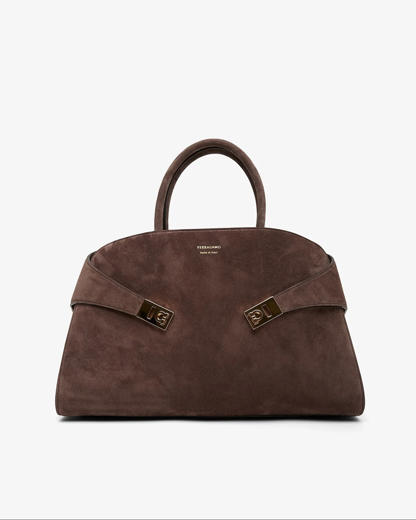 Hug medium dark brown top handle bag