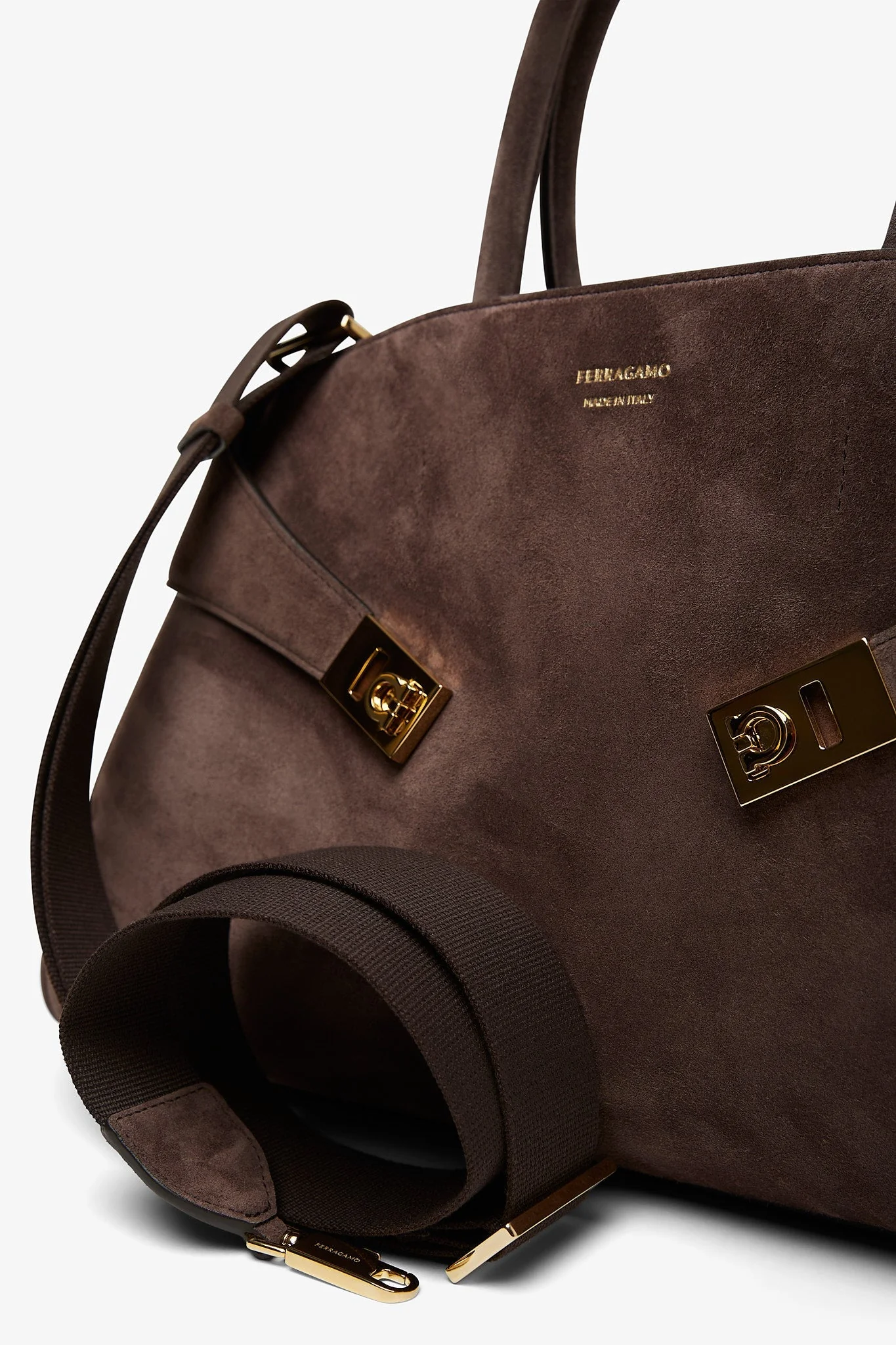 Hug medium dark brown top handle bag - Image 4