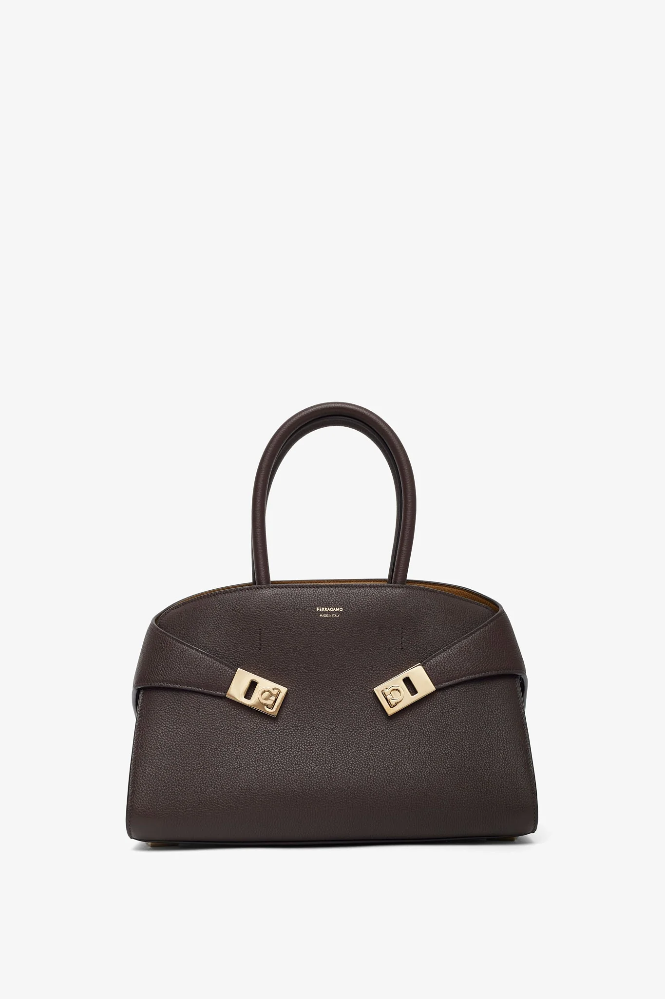 Hug S brown bicolor top handle bag