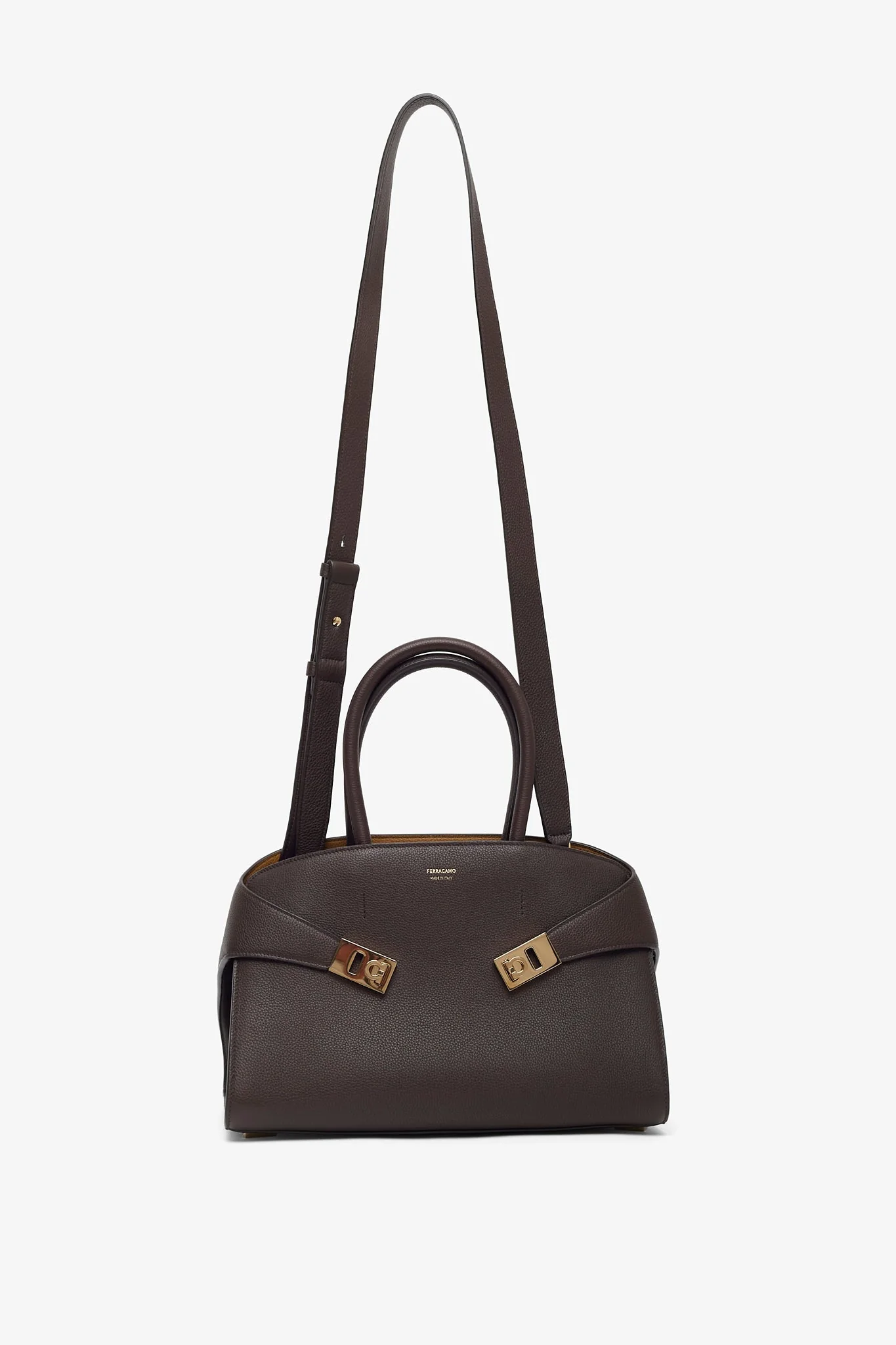 Hug S brown bicolor top handle bag - Image 4