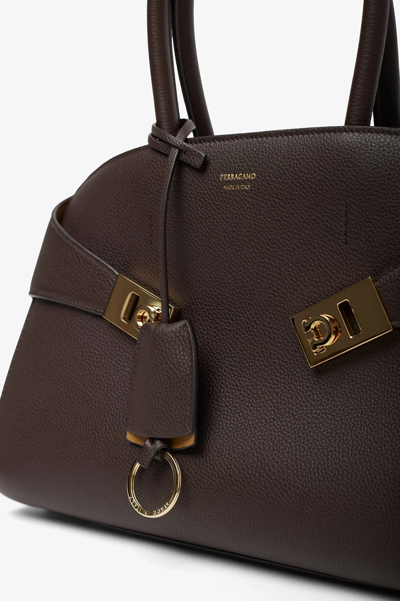 Hug S brown bicolor top handle bag - Image 5