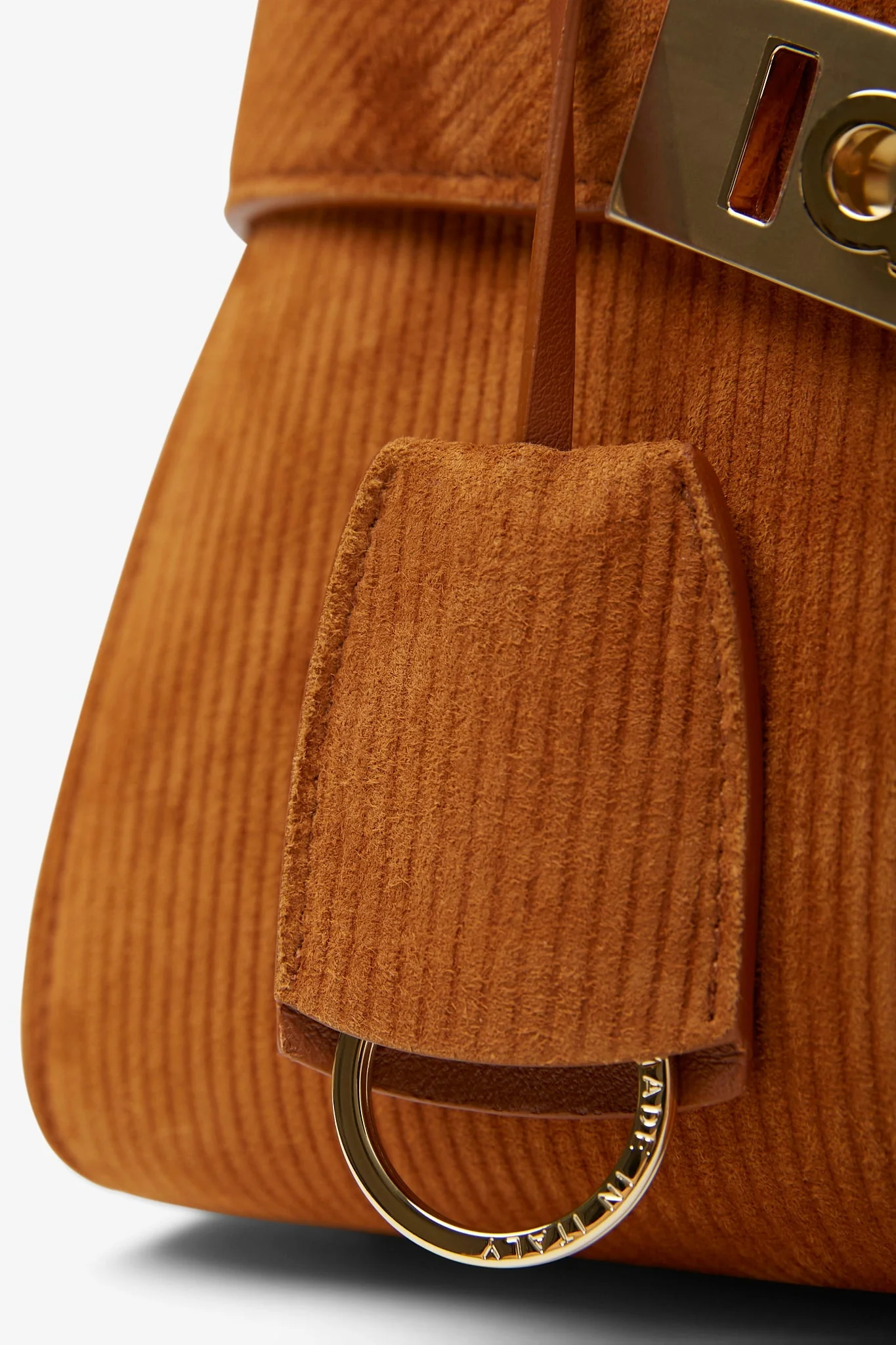 Hug S light brown suede top handle bag - Image 6