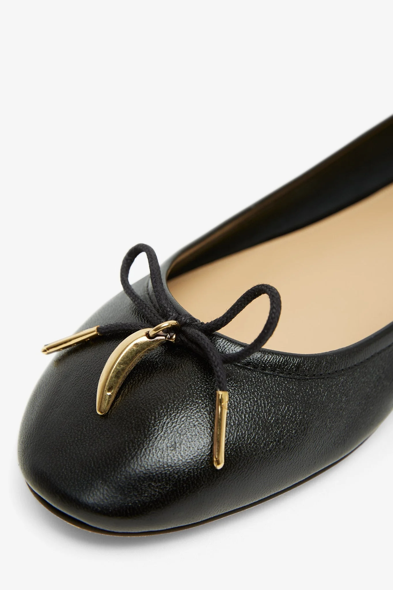 Iris black leather ballerinas - Image 4