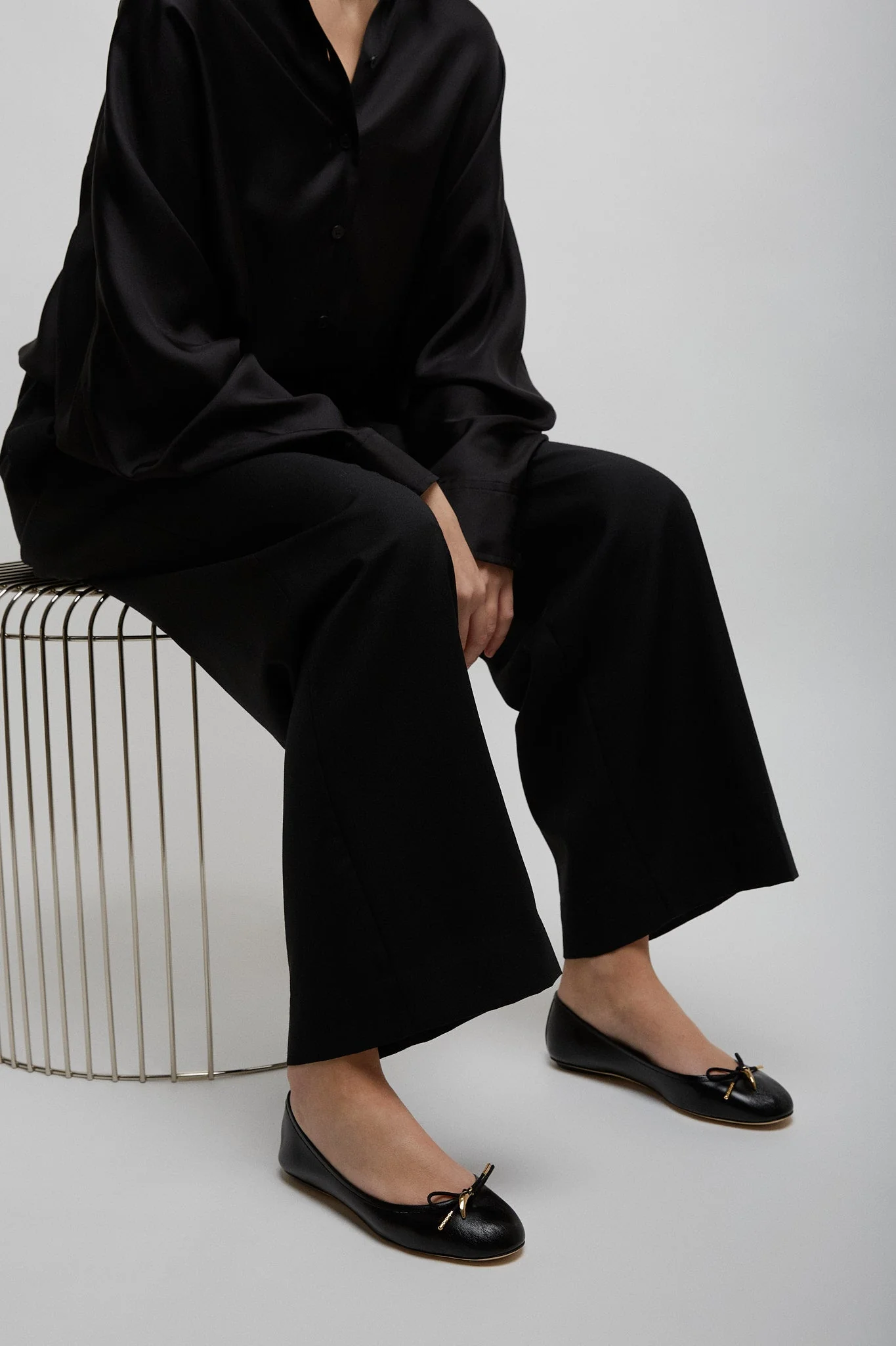 Iris black leather ballerinas - Image 5