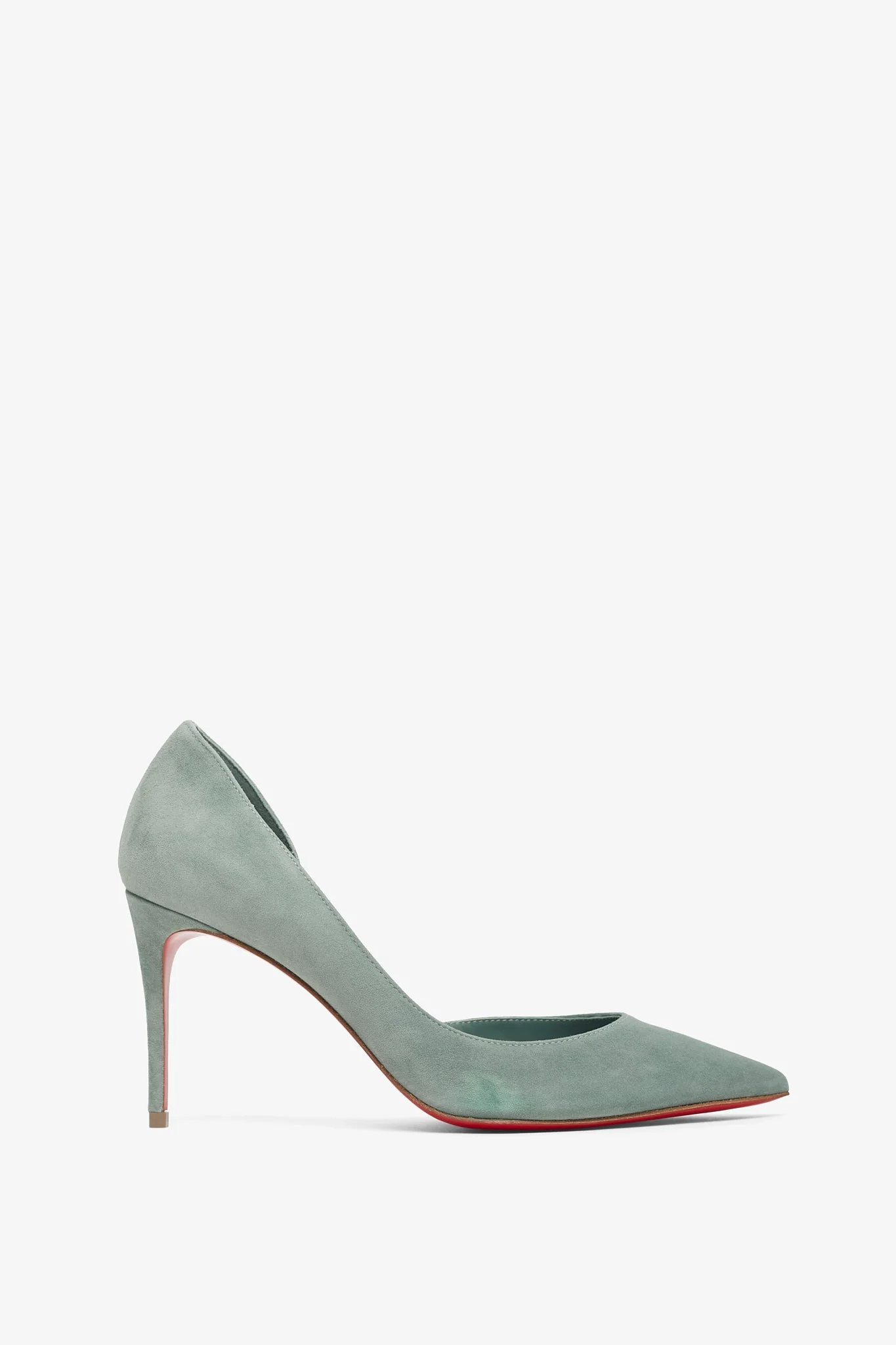 Iriza 85 sage green suede pumps