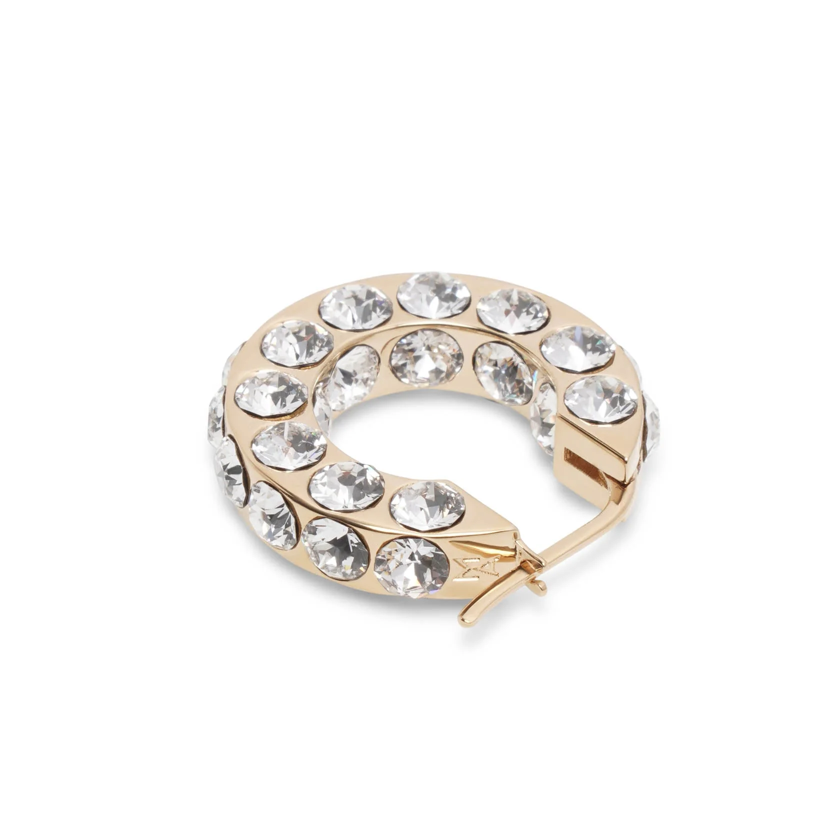Jah hoop small white and gold crystal earrings - Image 4