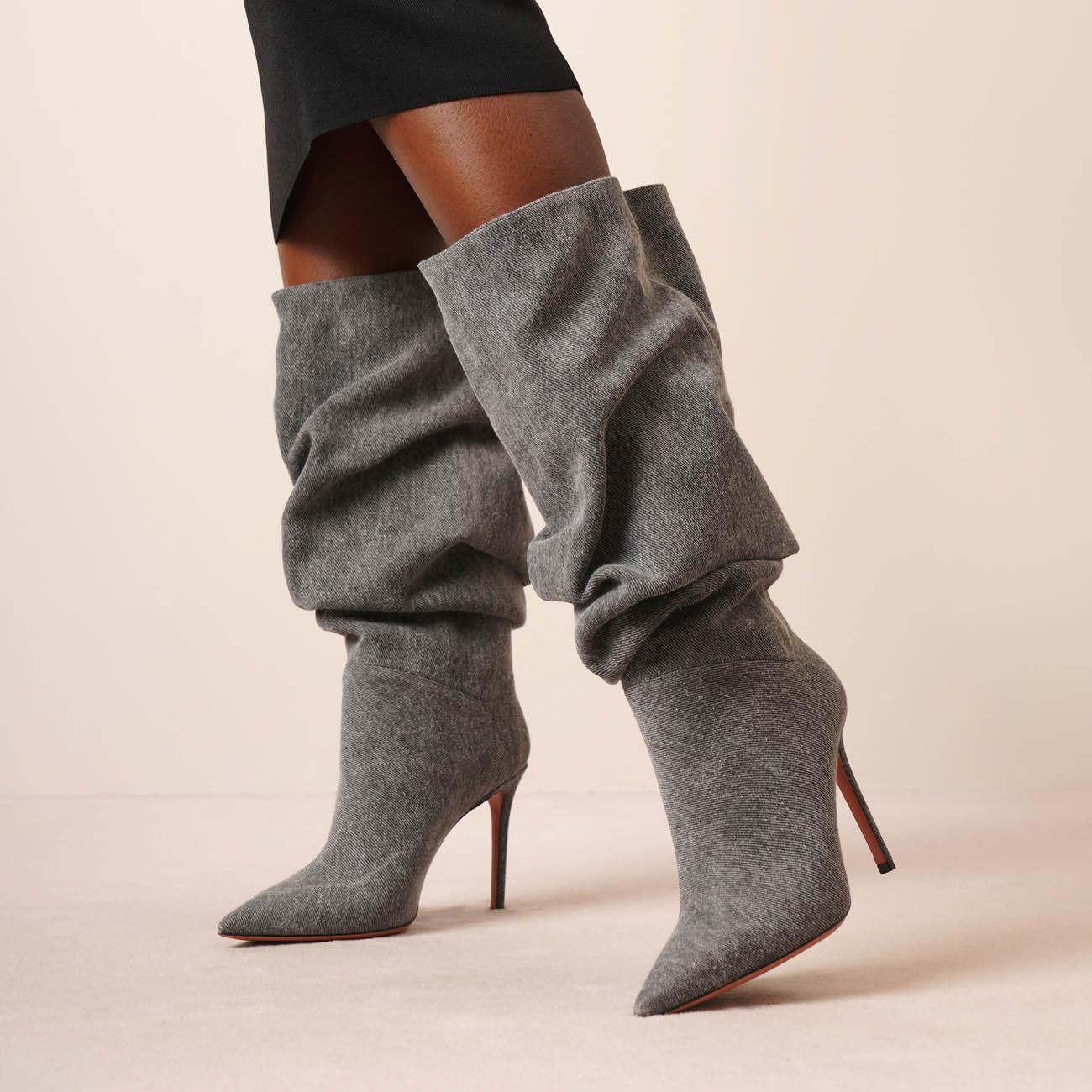 Jahleel 95 grey denim booties - Image 6