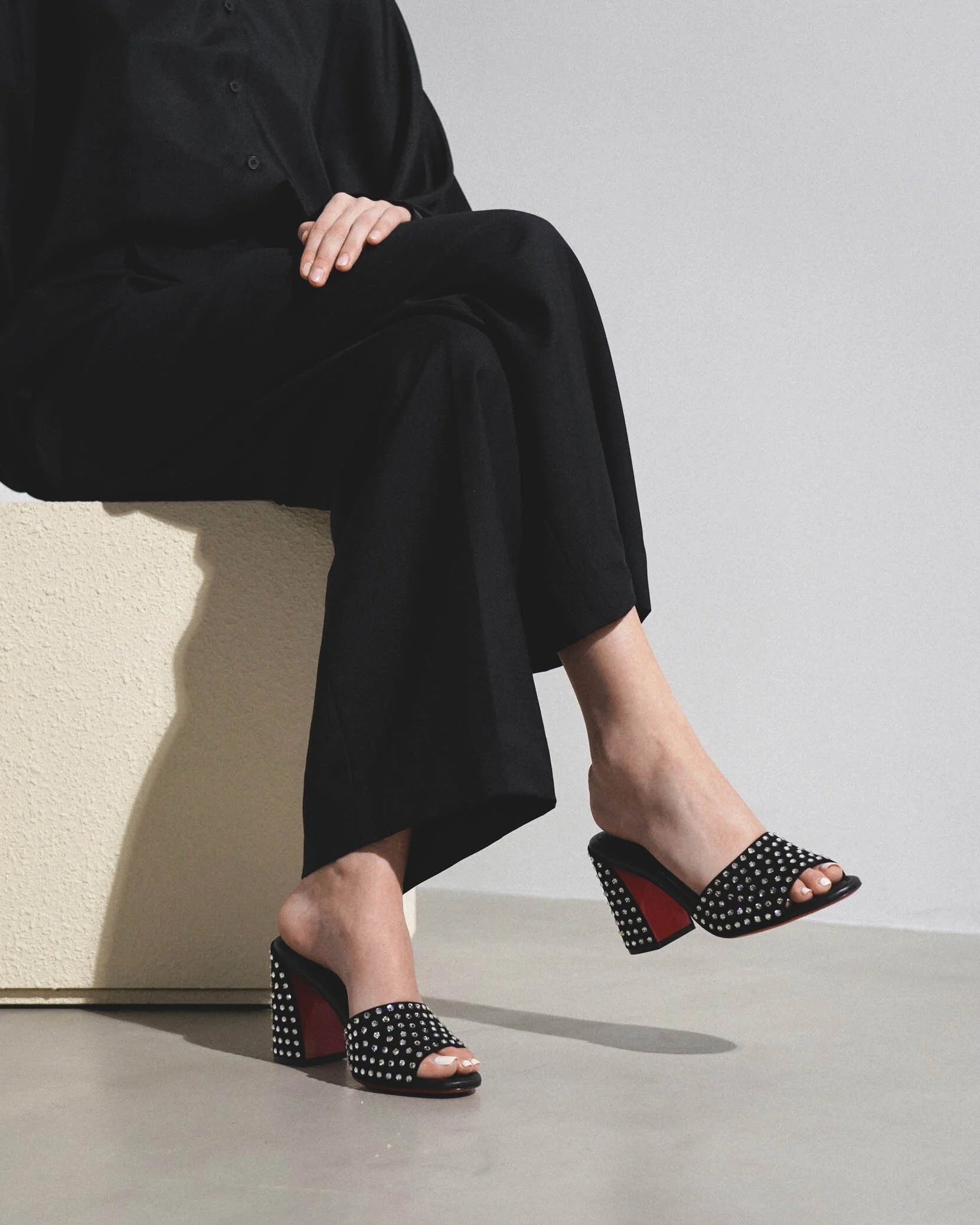 Jane 85 black strass mules - Image 2
