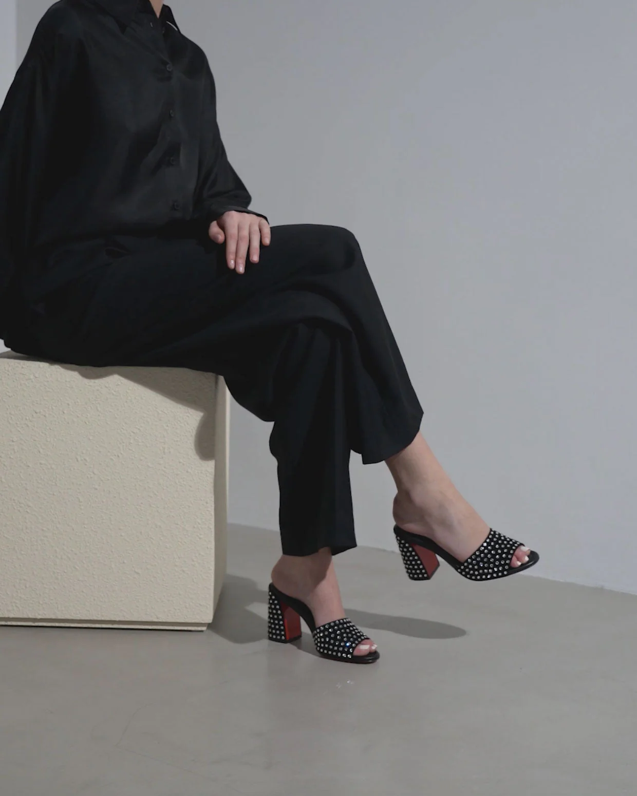 Jane 85 black strass mules - Image 7