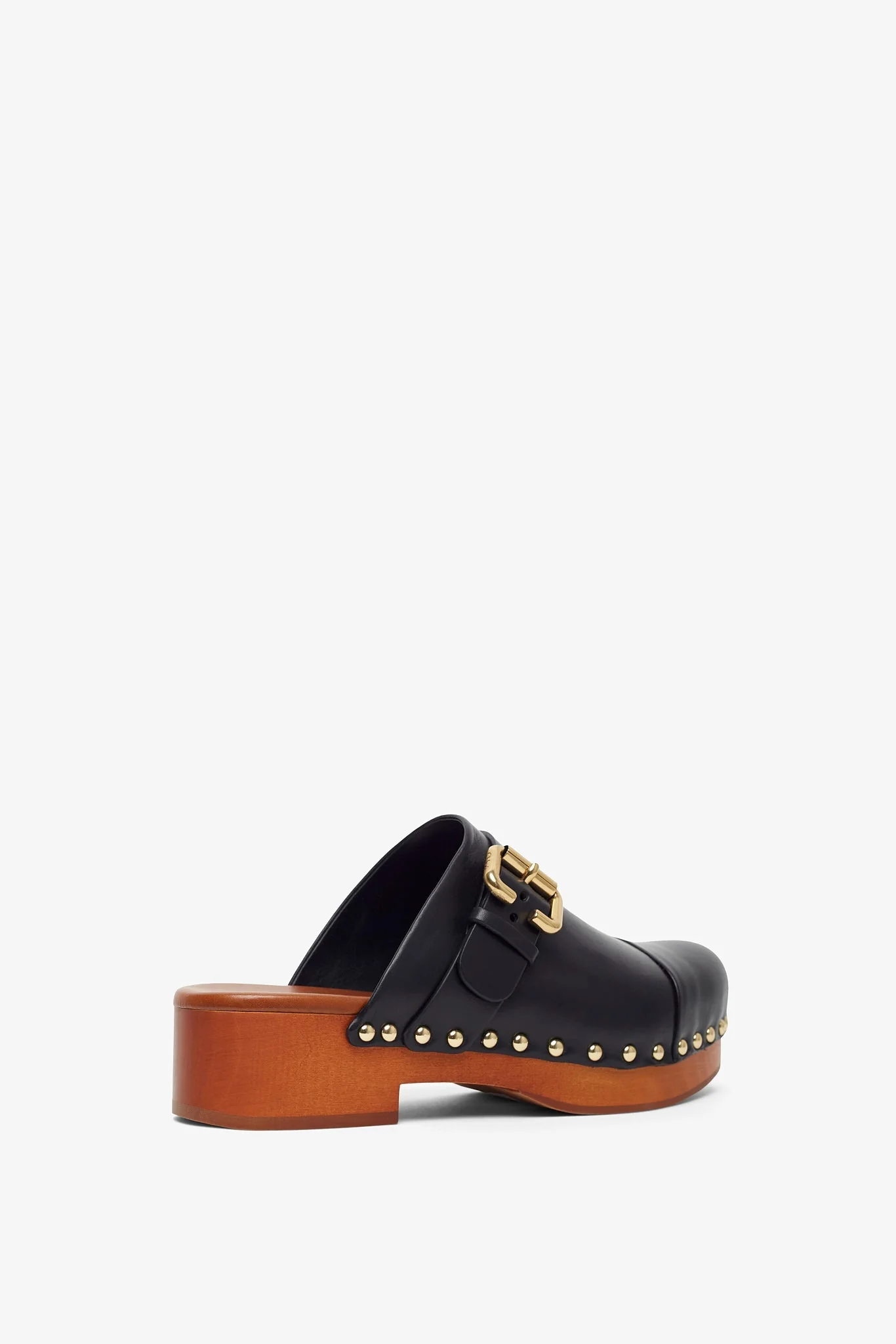 Jeannette black leather clogs - Image 3