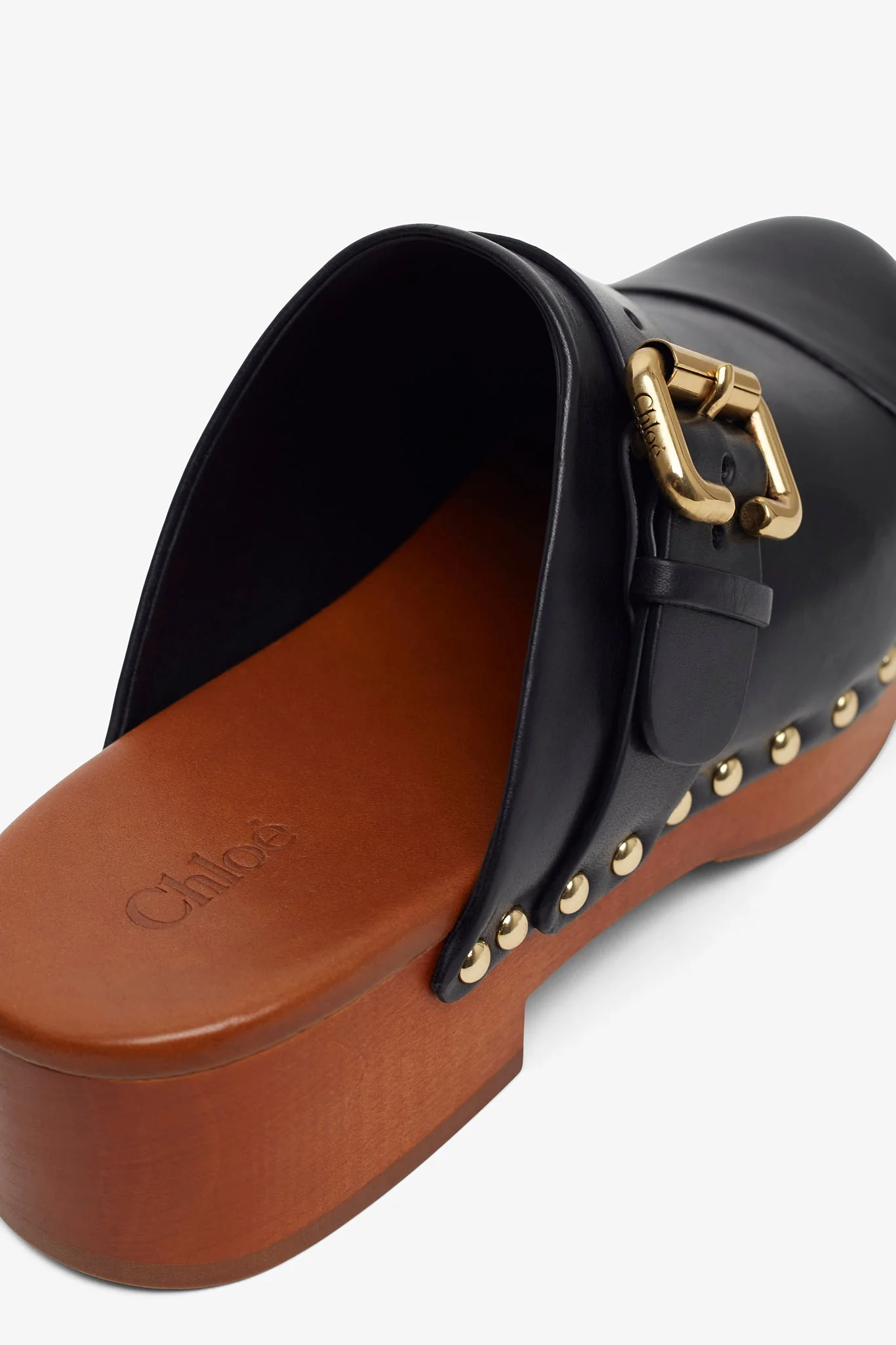 Jeannette black leather clogs - Image 4
