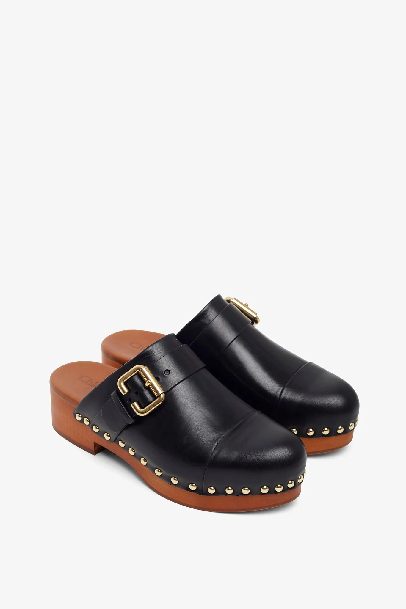 Jeannette black leather clogs - Image 5