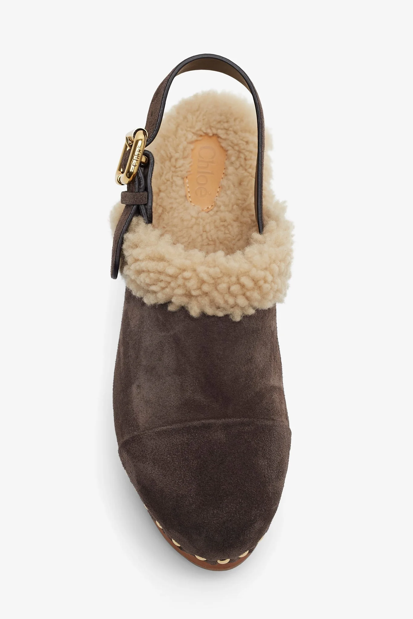 Jeannette brown shearling clogs - Image 4