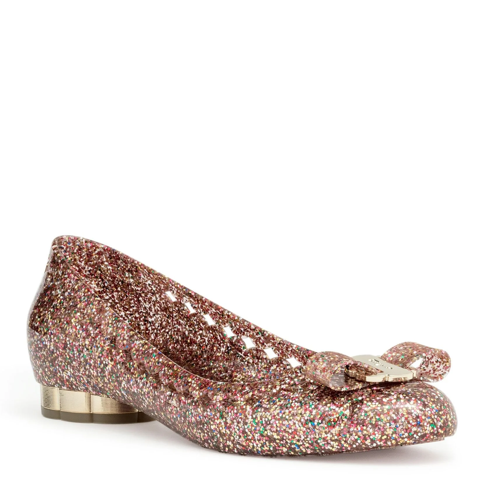 Jelly multi color glitter rubber ballerinas - Image 2