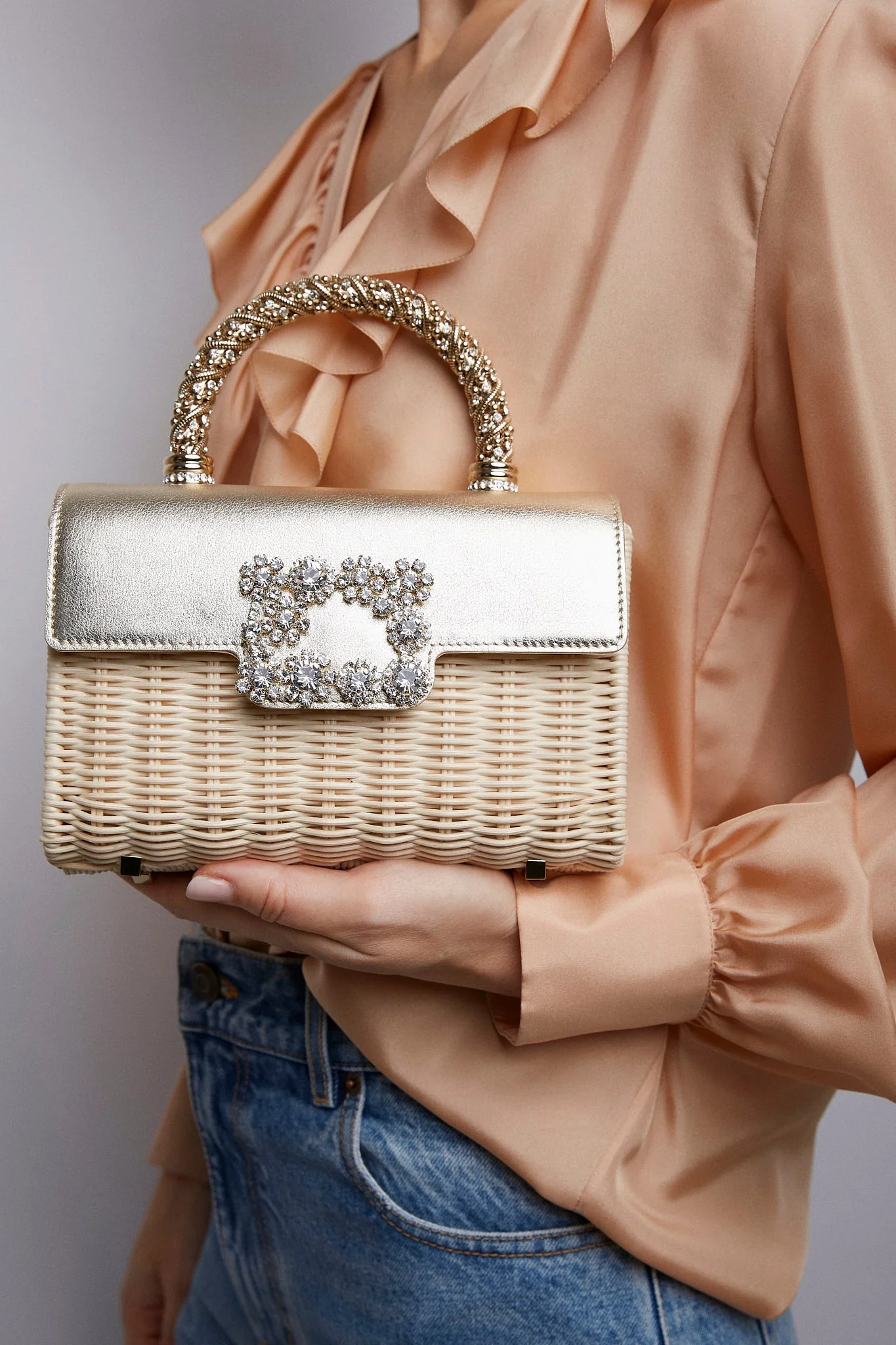 Jewel Efflorescence rattan mini bag - Image 2