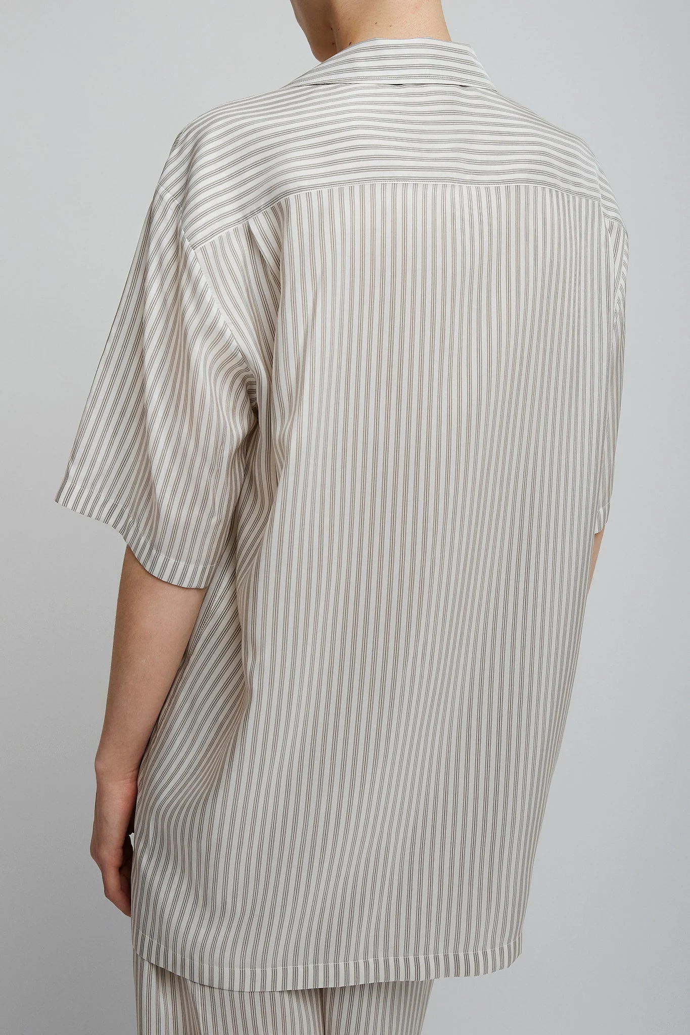 Jorge white grey silk shirt - Image 3