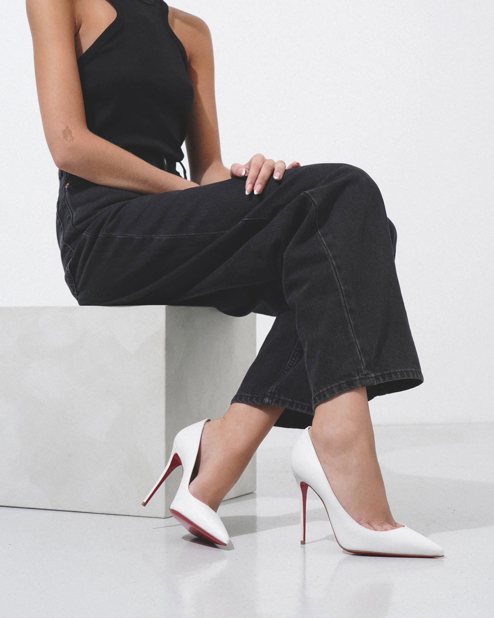 Kate 100 white leather pumps - Image 2
