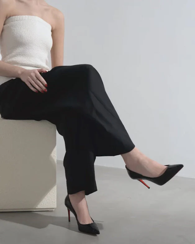 Kate 85 black leather pumps - Image 7