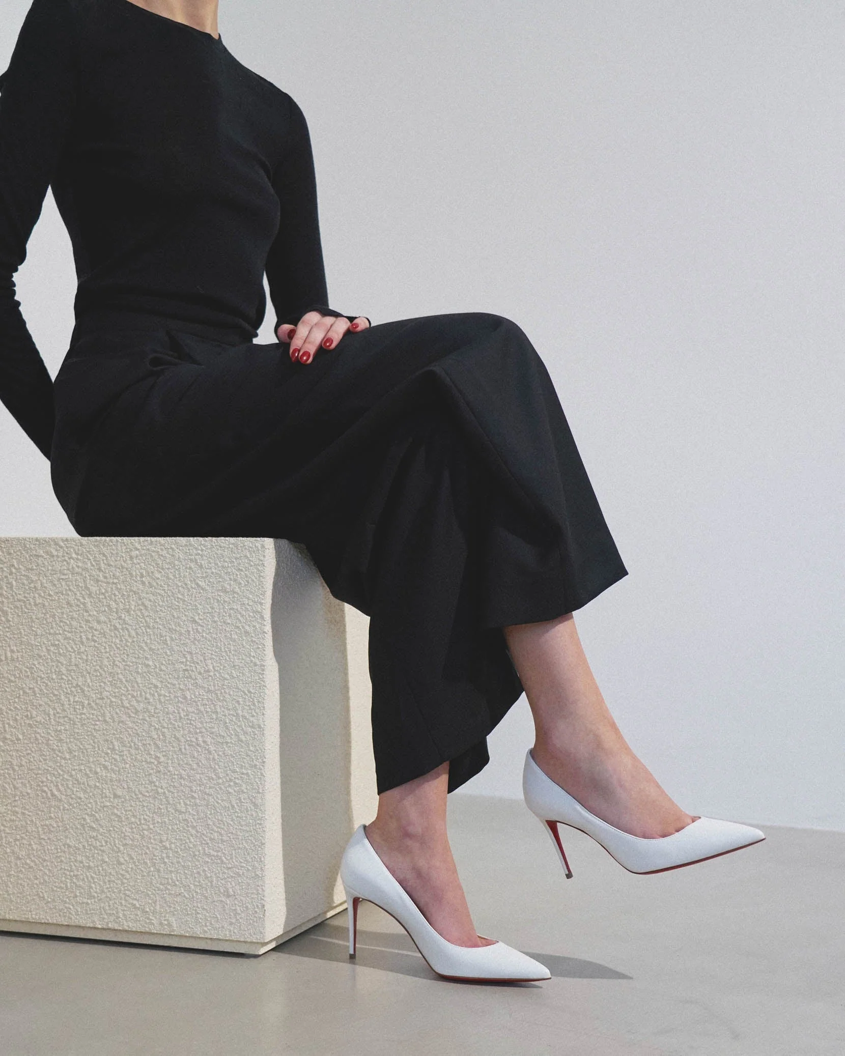 Kate 85 white leather pumps - Image 2