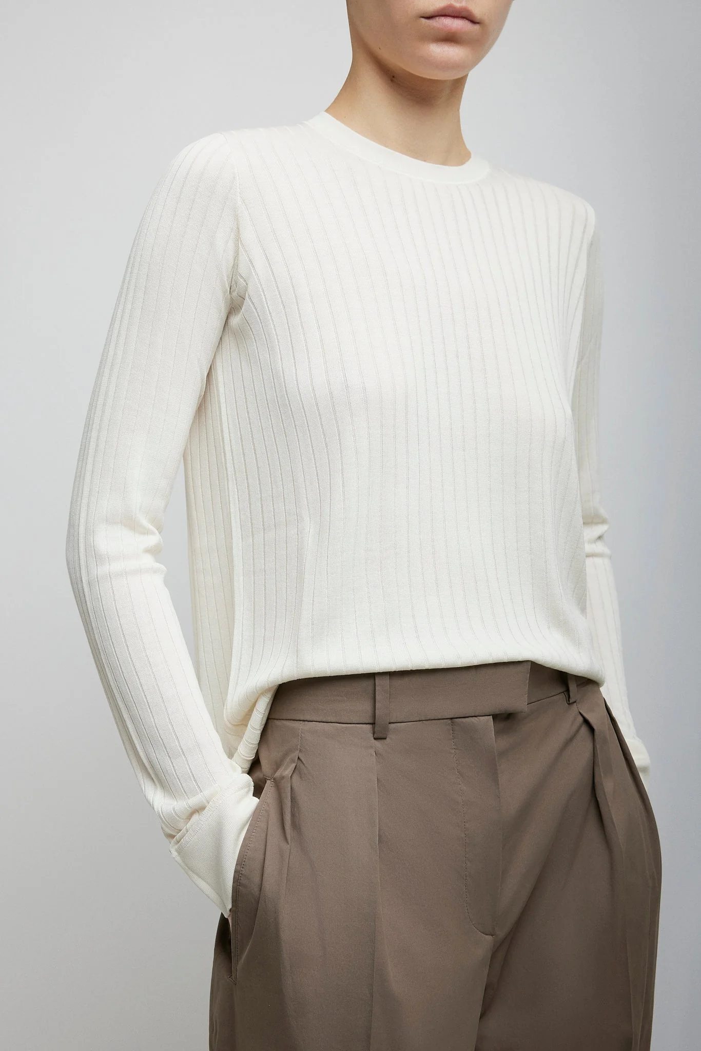 Keya white ribbed knit top - Image 4