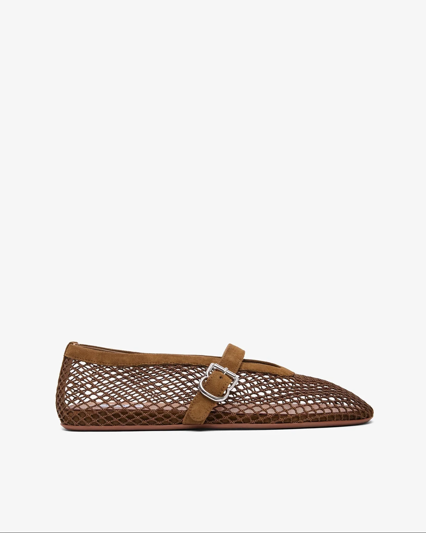 Khaki green mesh ballet flats