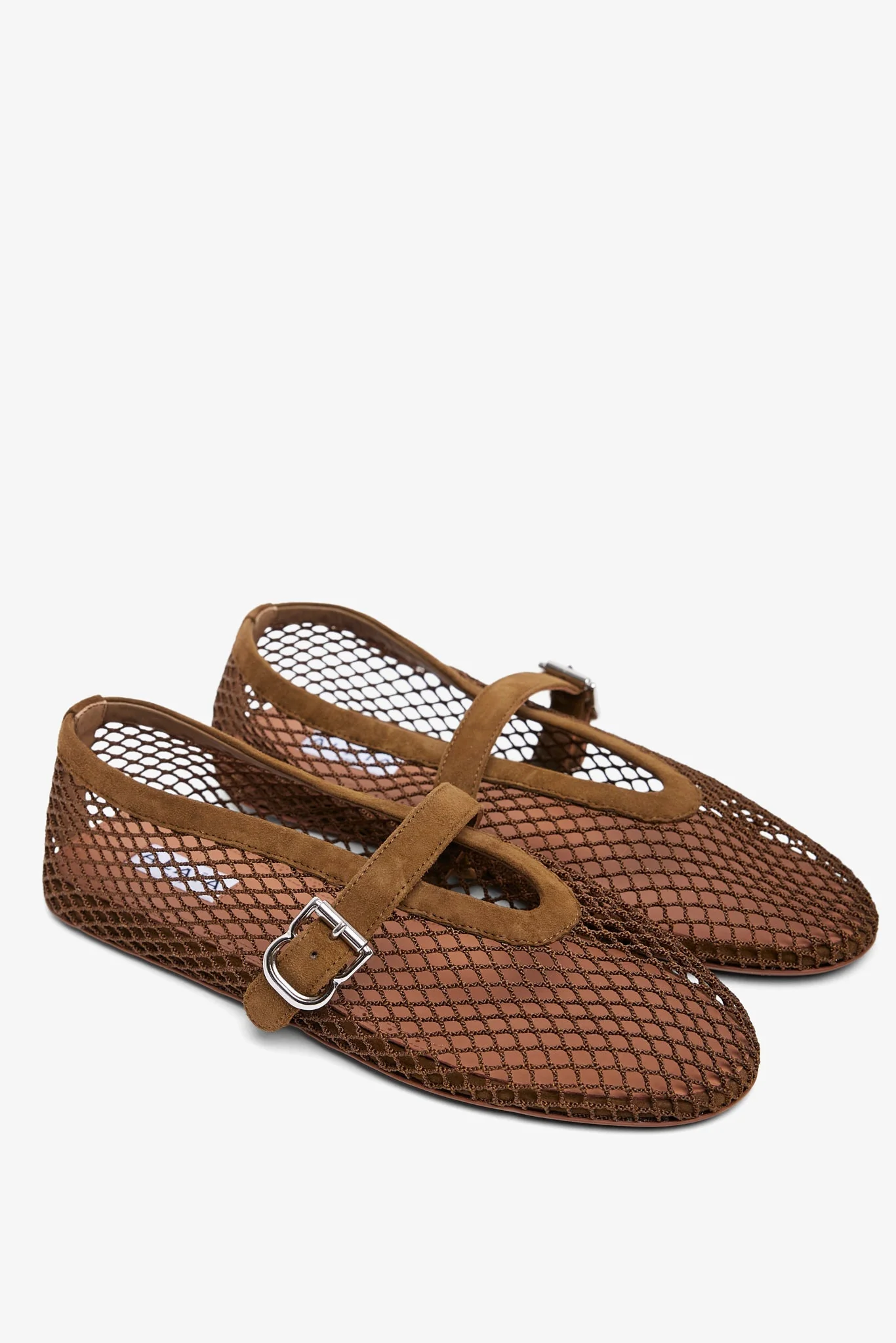 Khaki green mesh ballet flats - Image 3