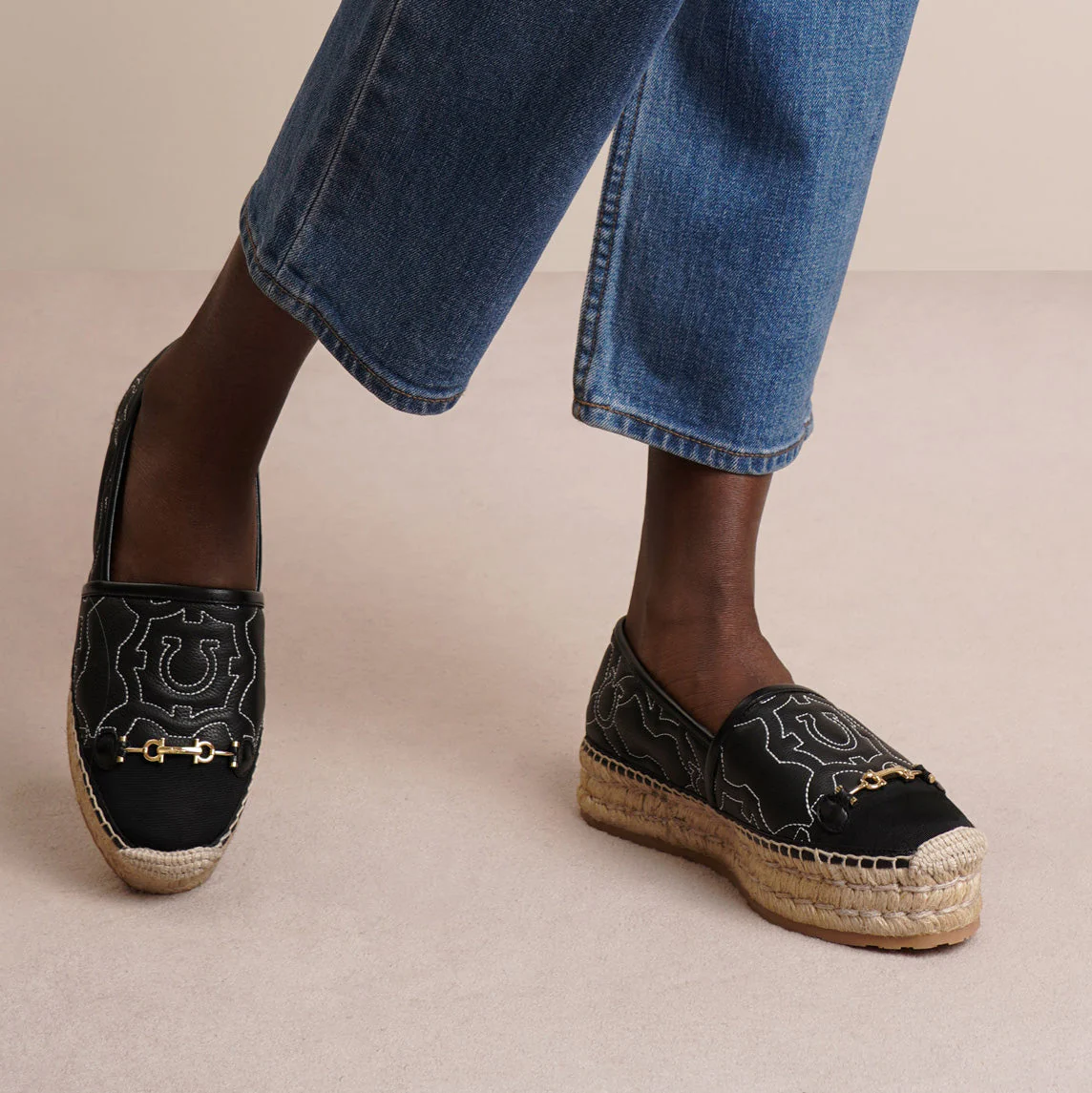 Kim Gal black leather espadrilles - Image 6
