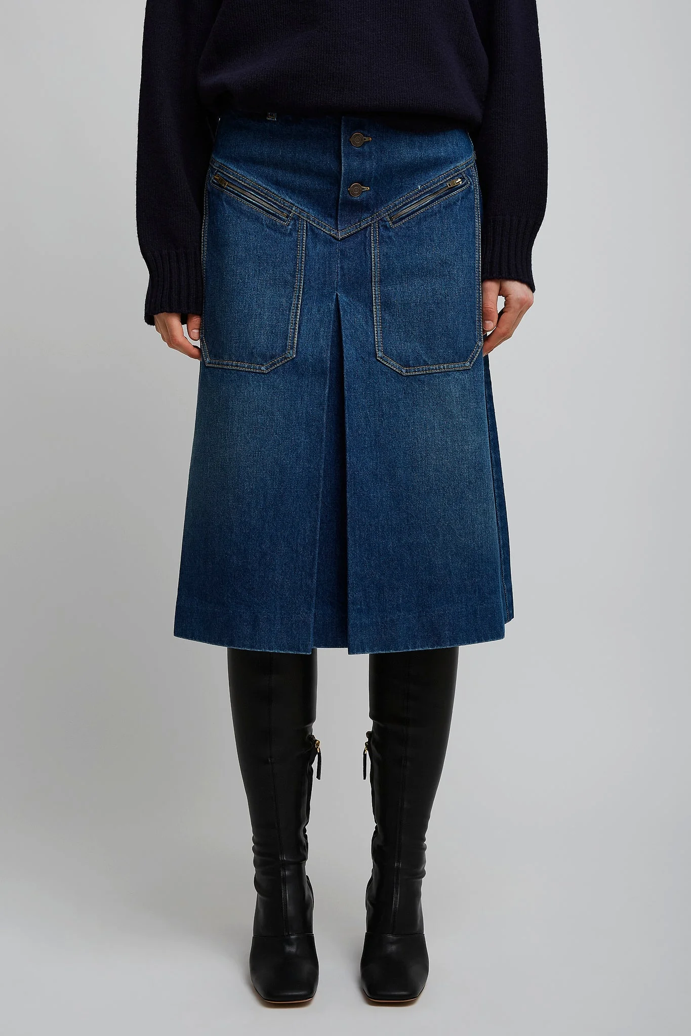 Knee length denim skirt - Image 2