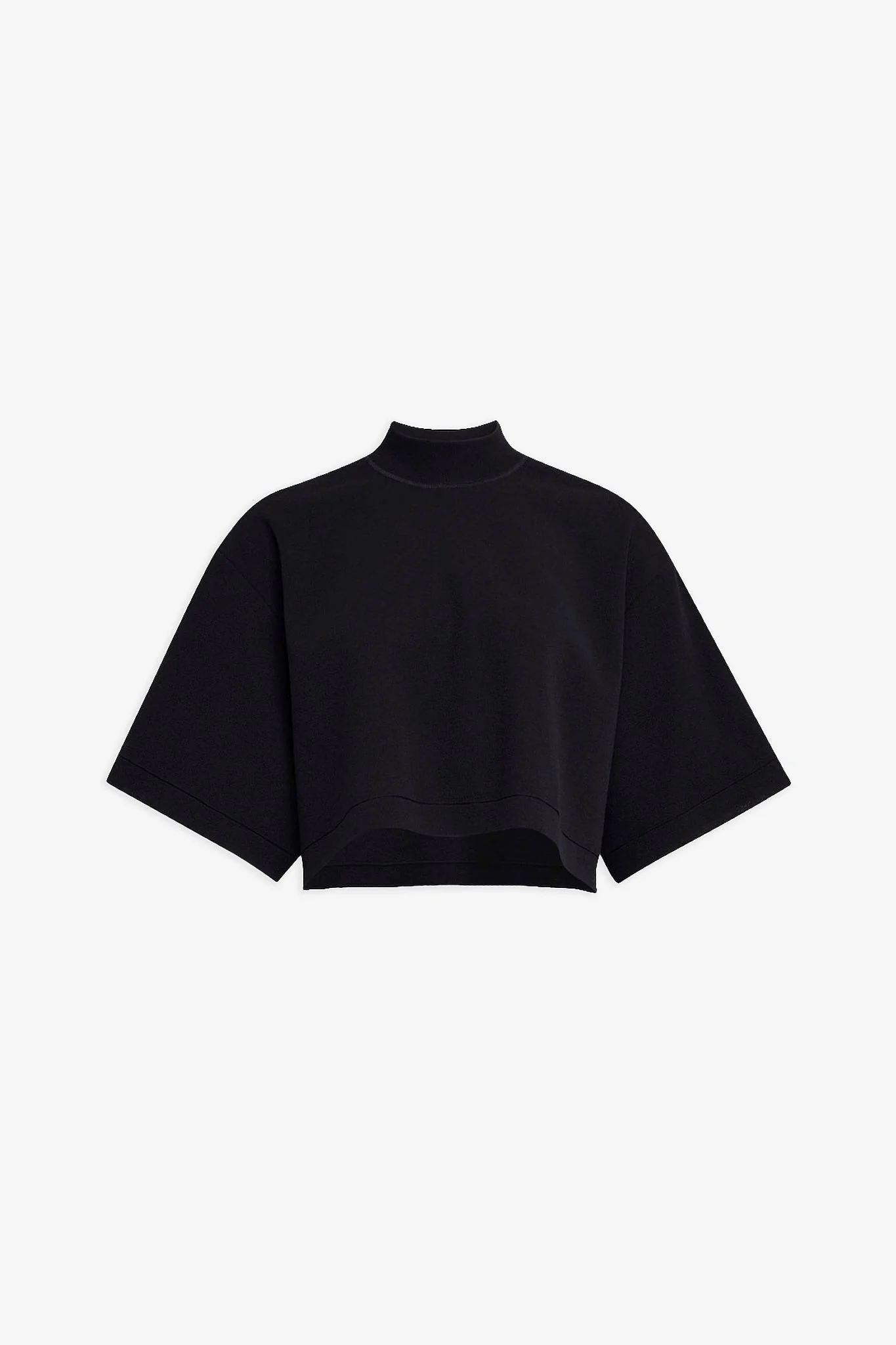 Knitted cropped black top