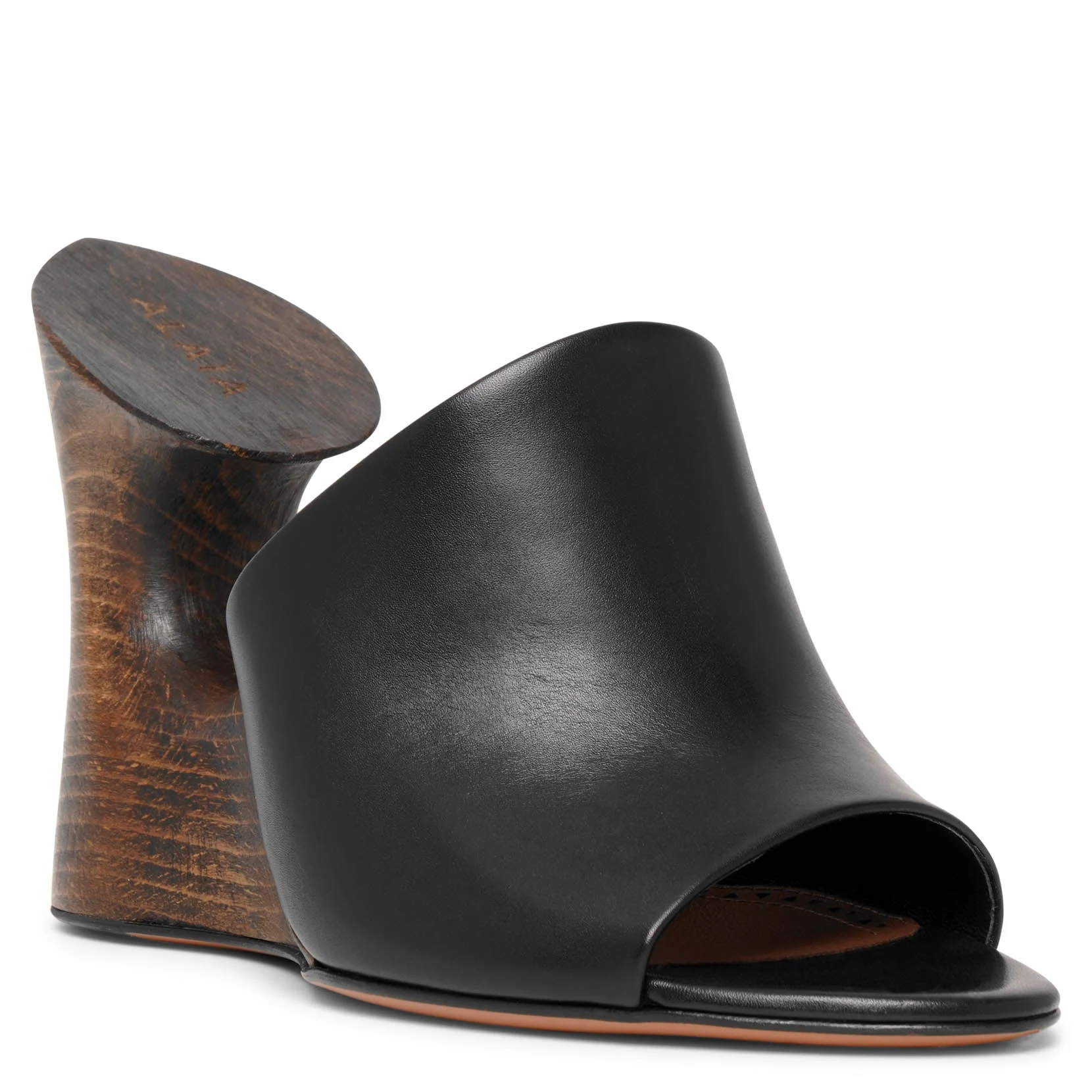 La Sculpture black leather wedge mules - Image 3