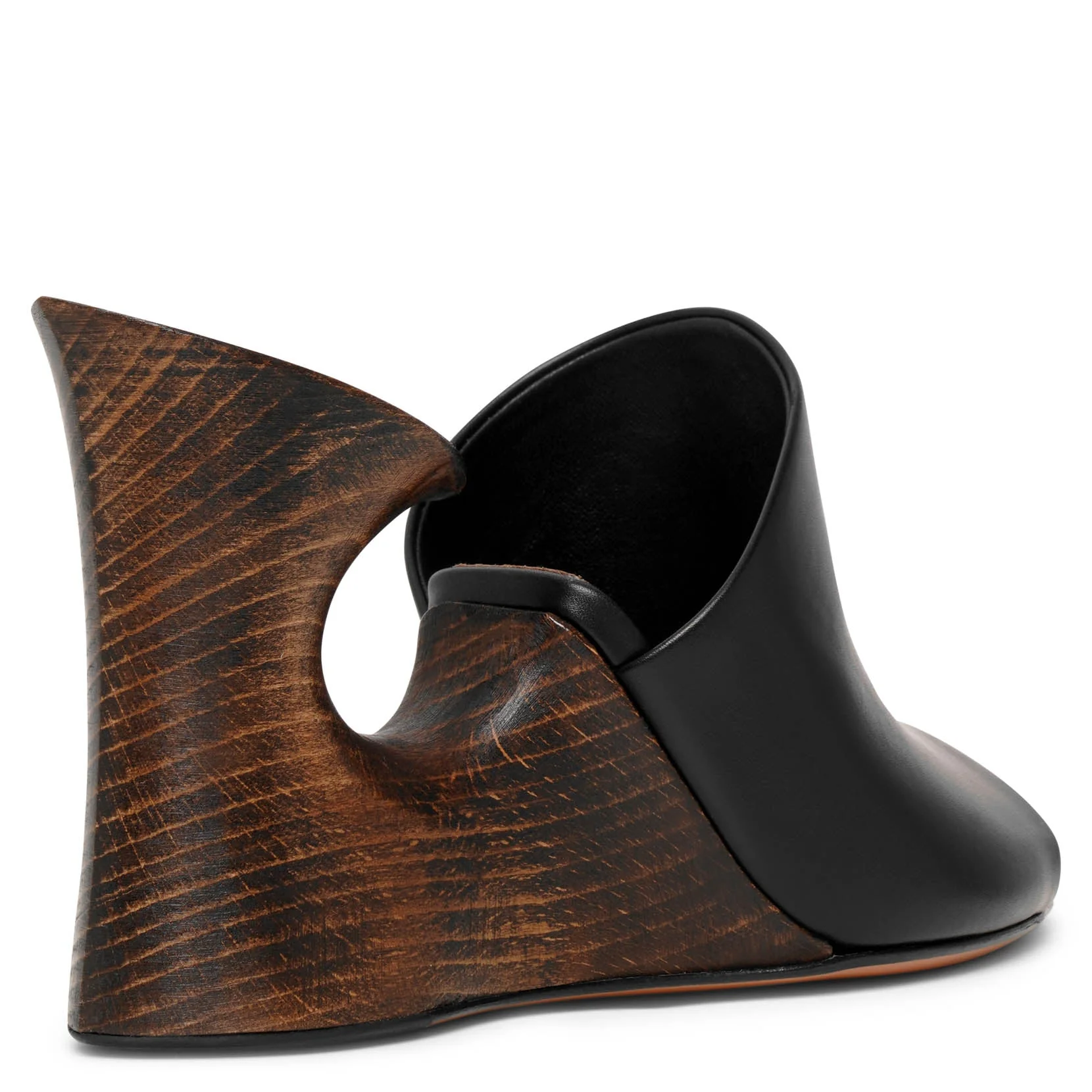 La Sculpture black leather wedge mules - Image 4