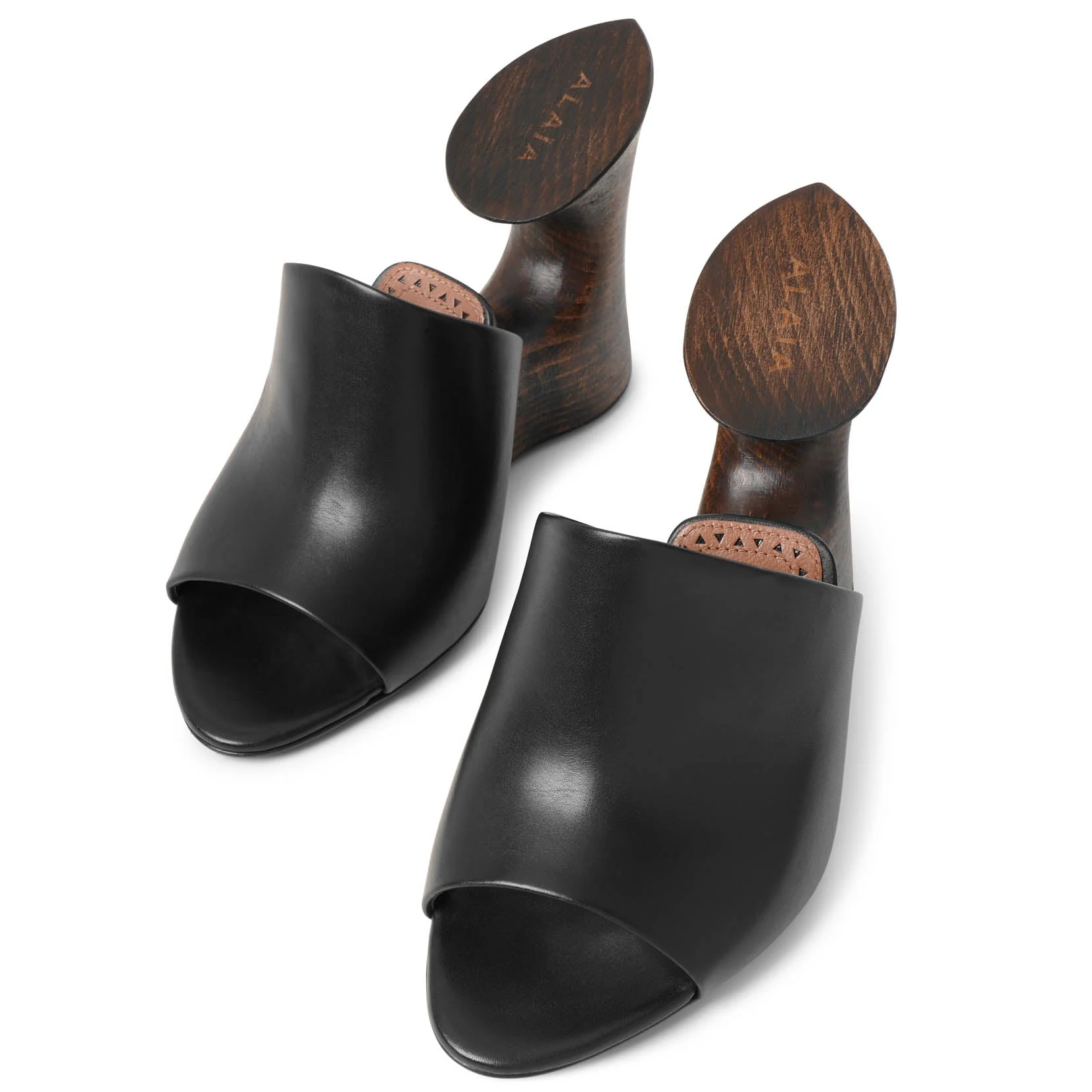 La Sculpture black leather wedge mules - Image 5