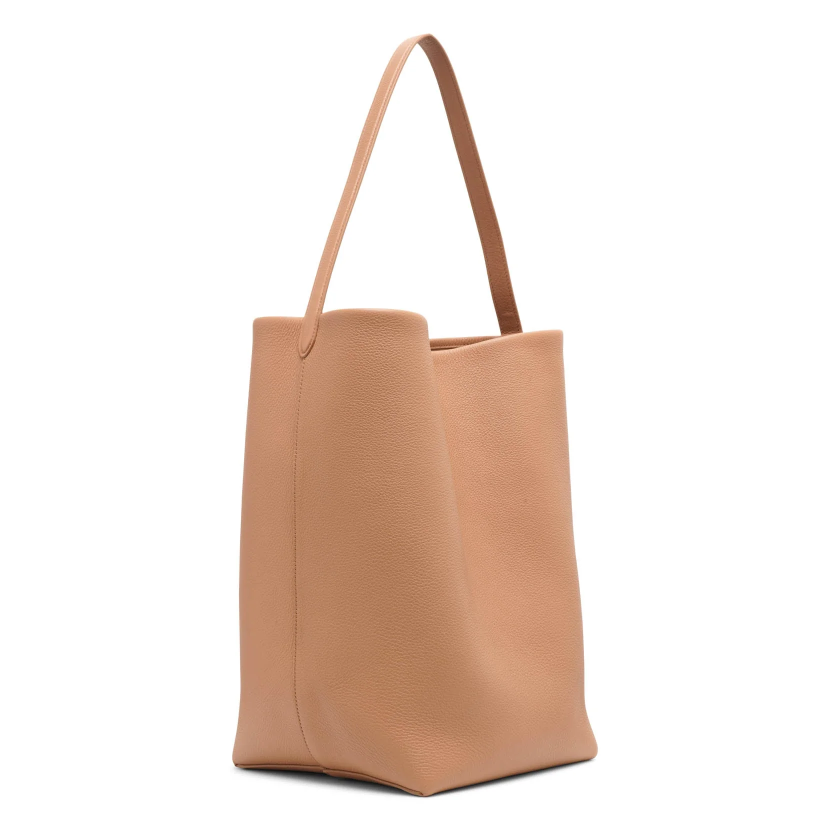 Large N/S beige leather tote bag - Image 3