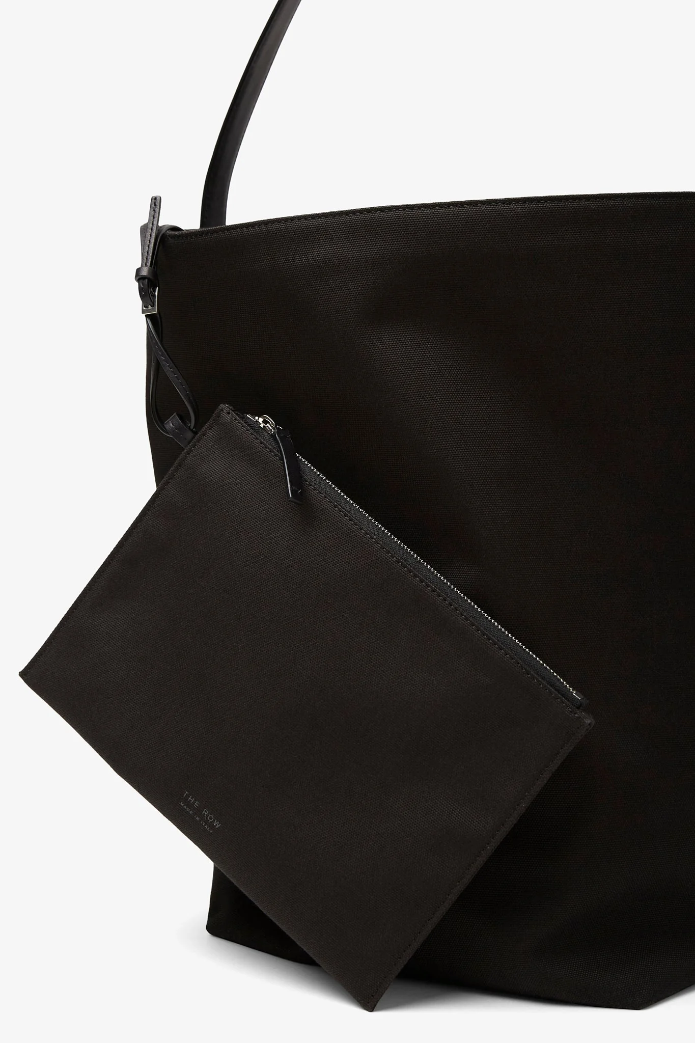Large N/S black canvas tote bag - Image 4