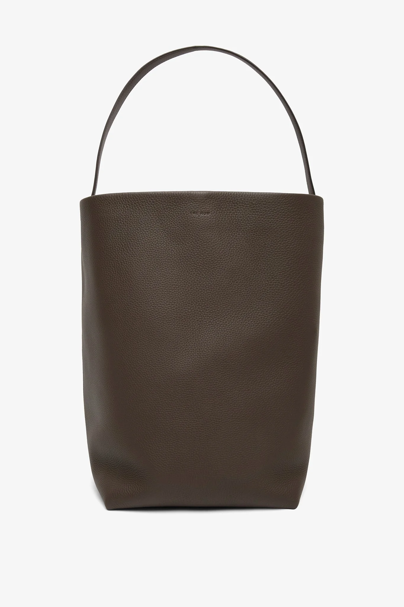 Large N/S deep brown leather tote bag