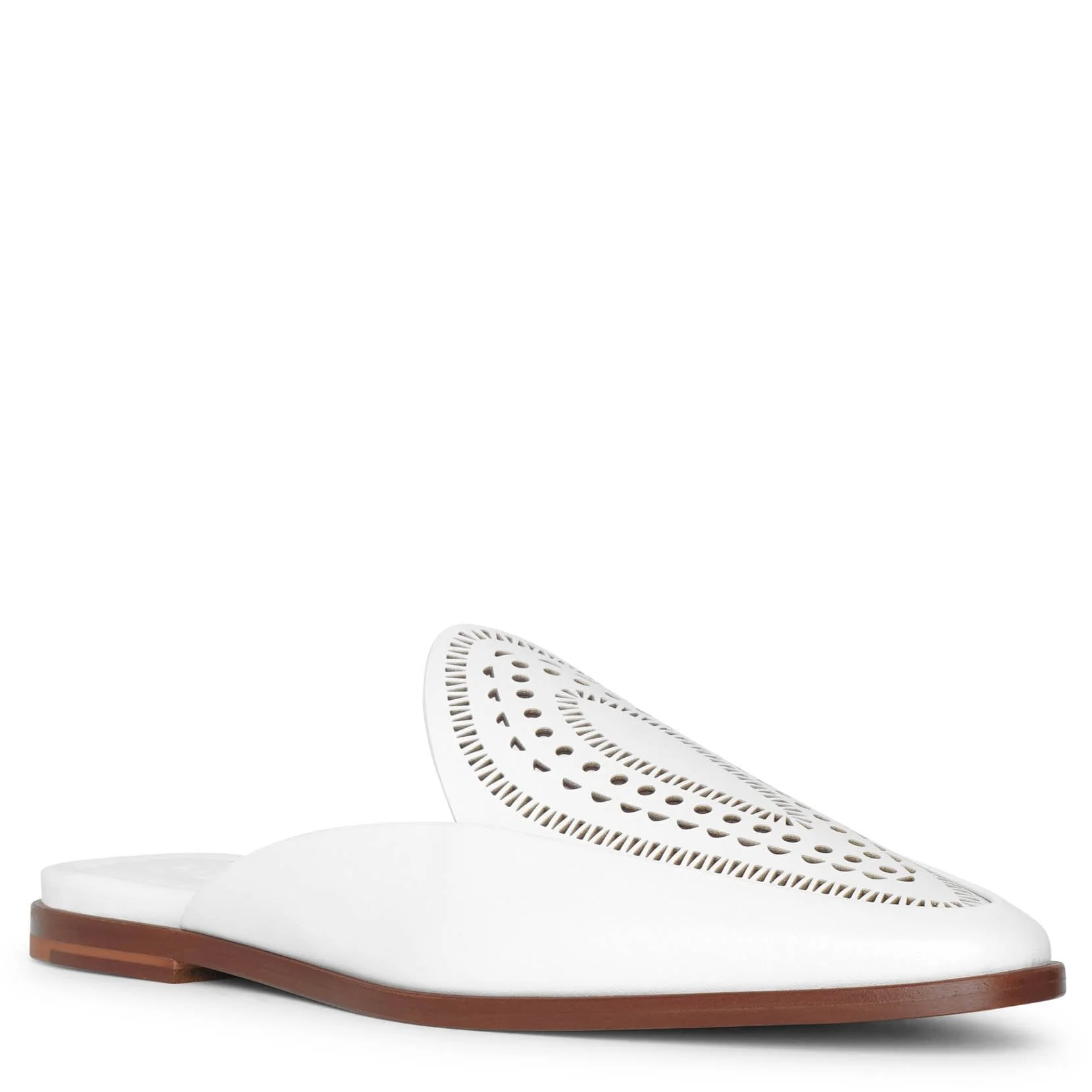 Laser-cut leather half loafers - Image 3