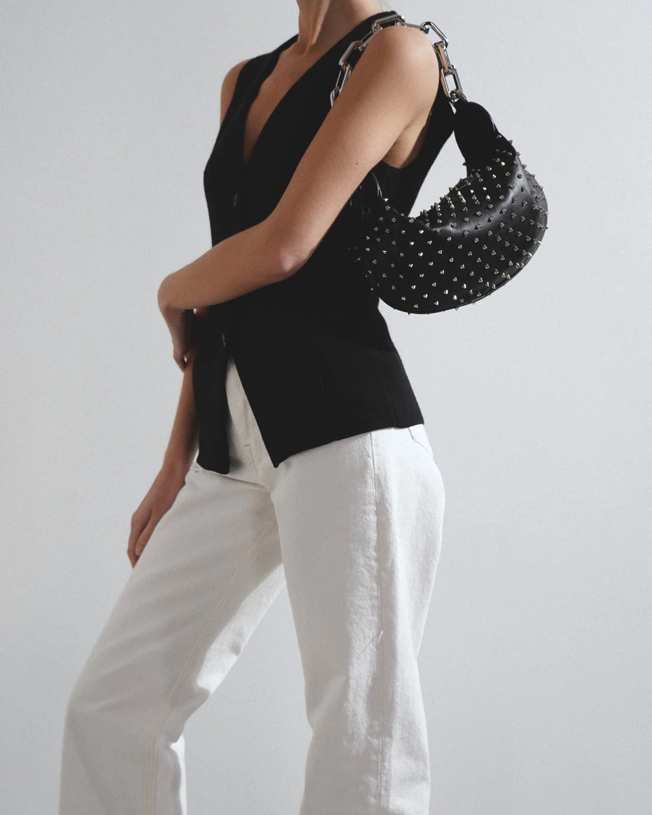 Le 54 black strass shoulder bag - Image 2