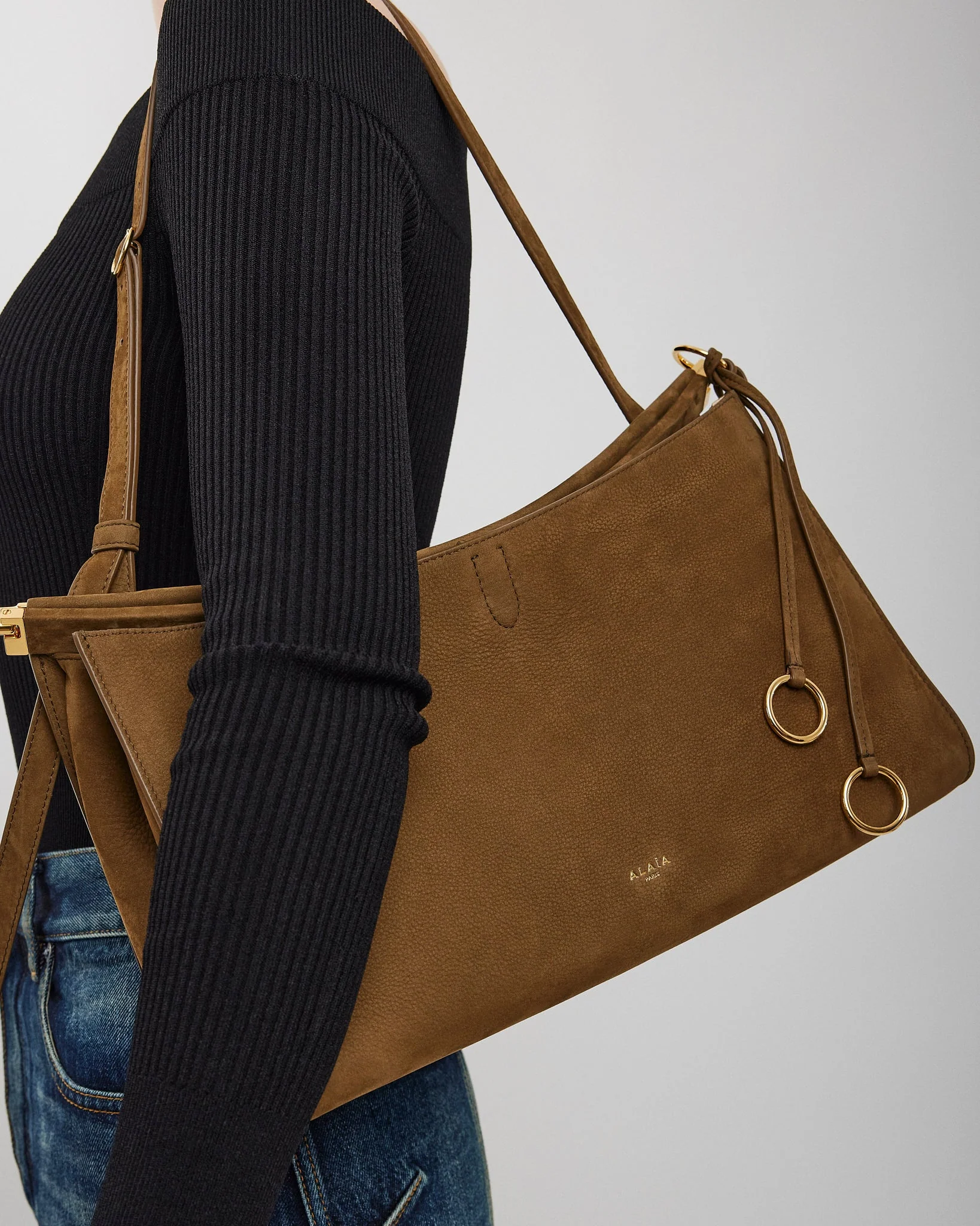 Le Click khaki green shoulder bag - Image 2