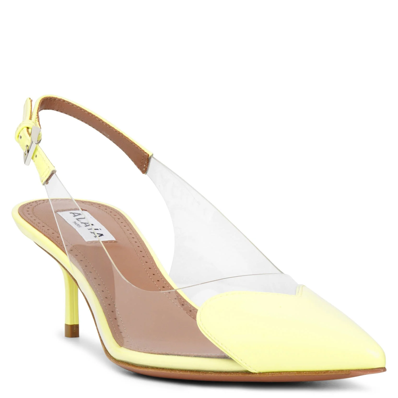 Coeur 55 yellow patent slingback pumps - Image 3