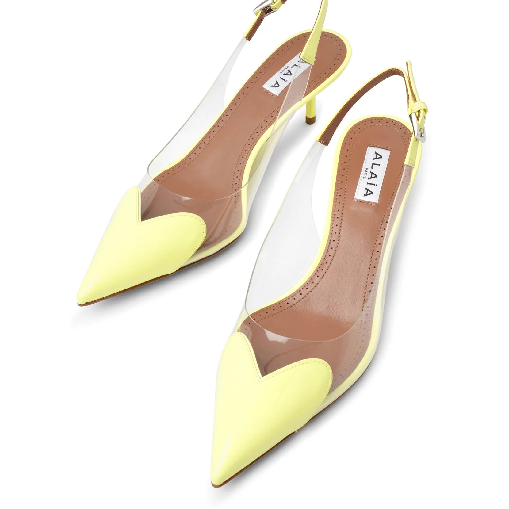 Coeur 55 yellow patent slingback pumps - Image 5