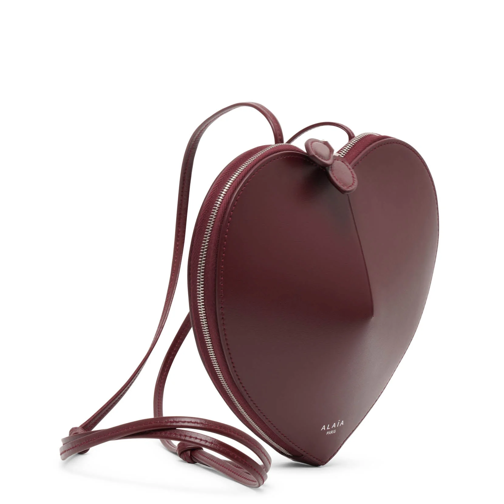 Le Coeur dark red leather crossbody bag - Image 3