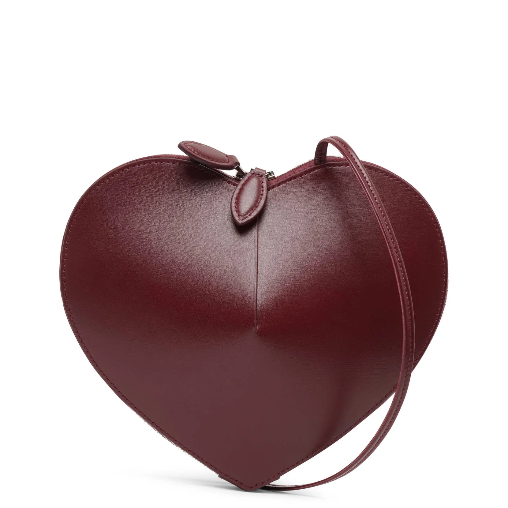 Le Coeur dark red leather crossbody bag - Image 4