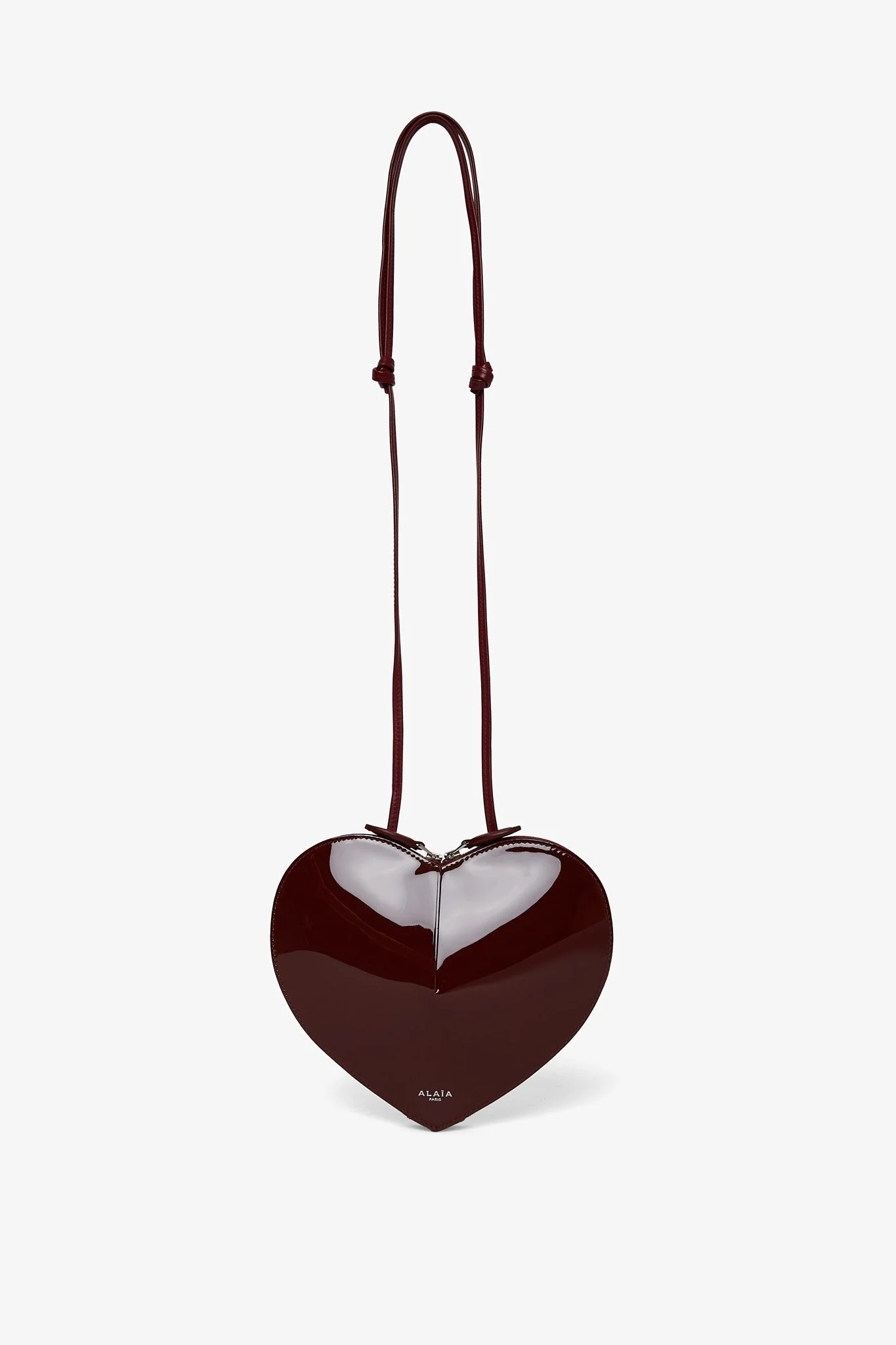 Le Coeur dark red patent crossbody bag - Image 4