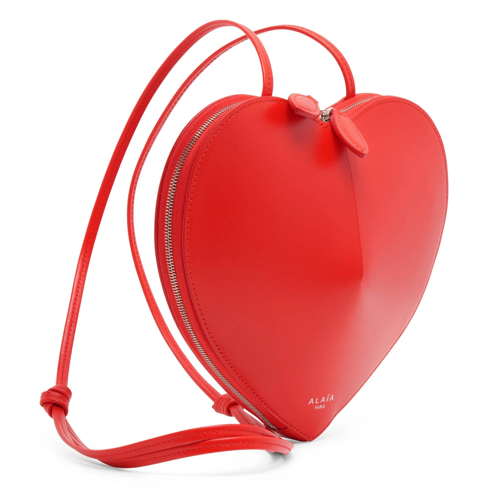 Le Coeur orange leather crossbody bag - Image 4