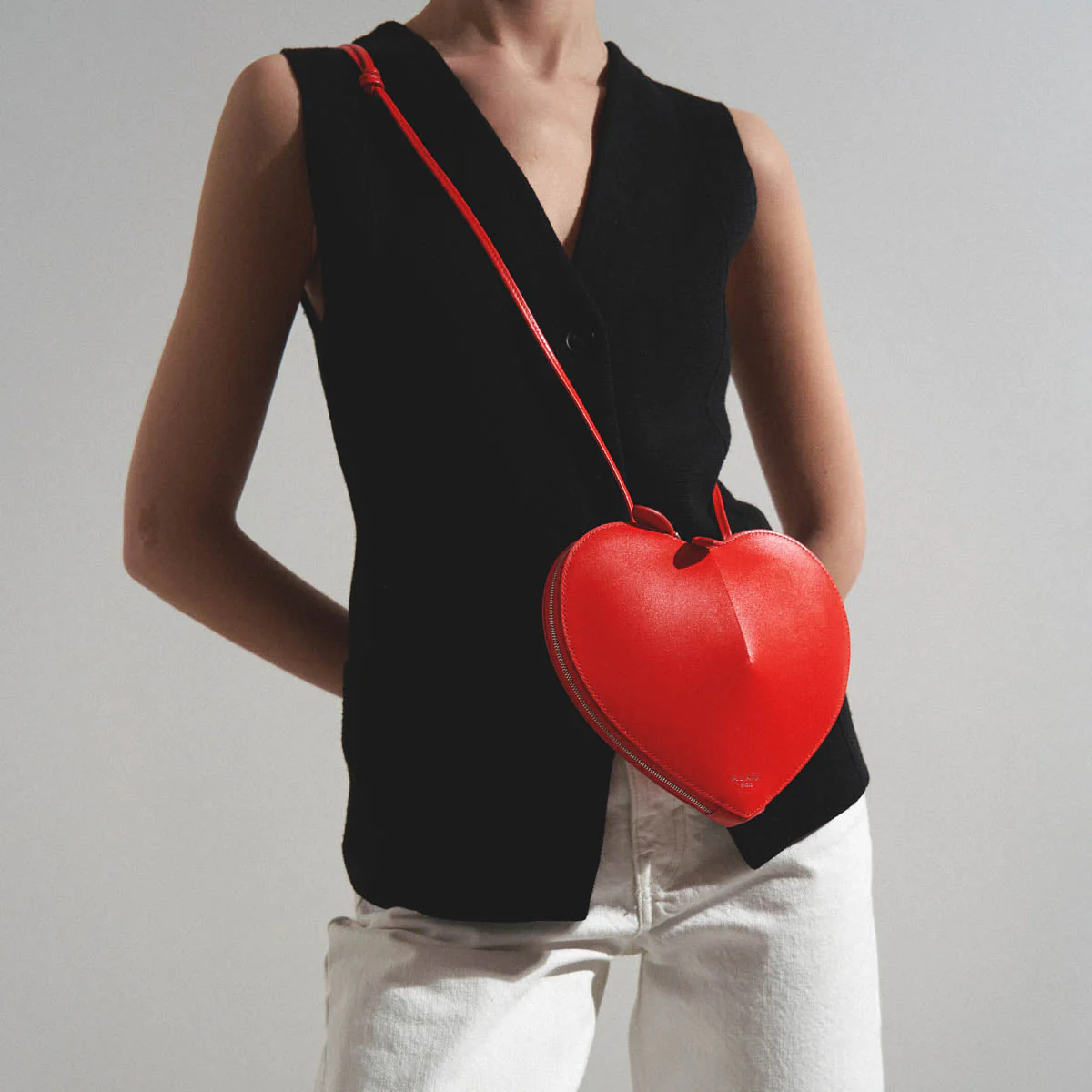 Le Coeur orange leather crossbody bag - Image 6