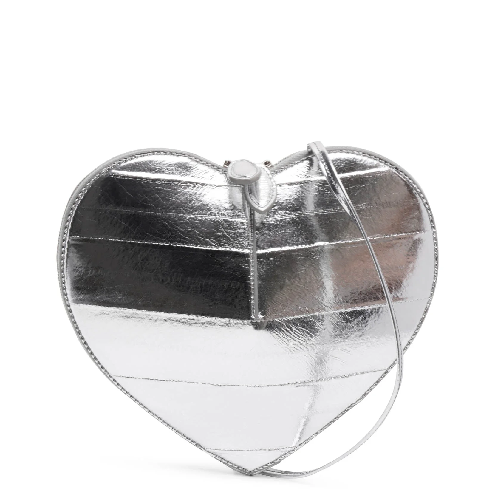 Le Coeur silver leather crossbody bag - Image 5