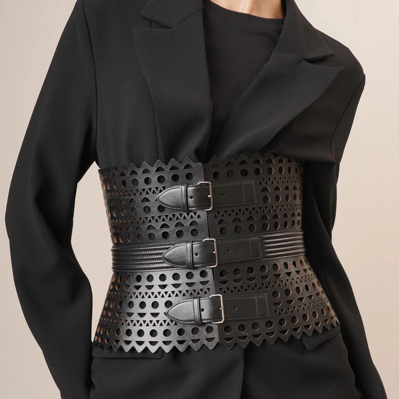 Le Corset black leather belt - Image 4
