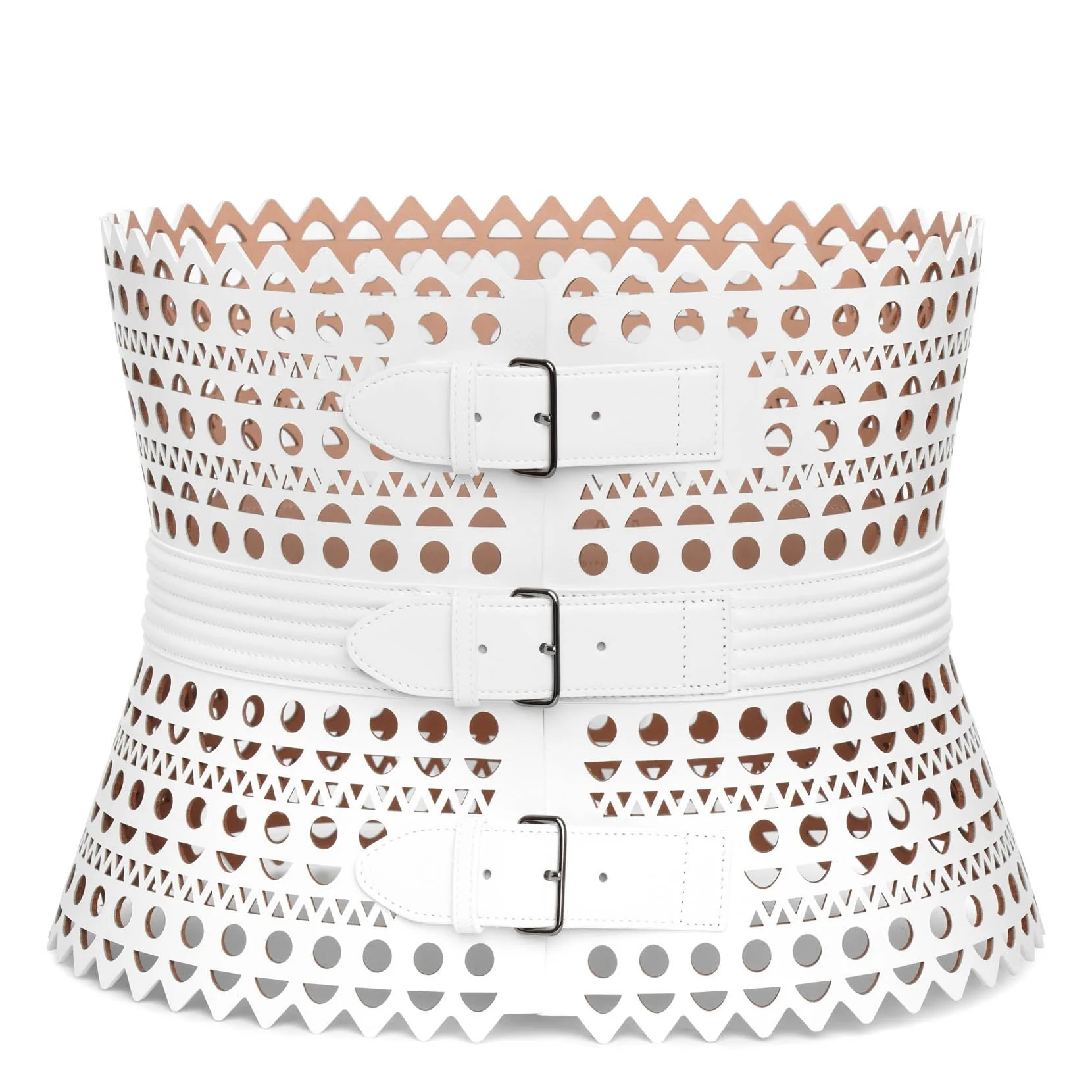 Le Corset white leather belt