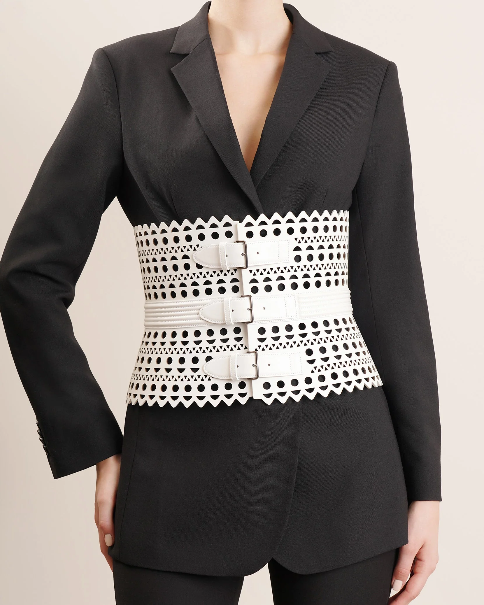 Le Corset white leather belt - Image 2