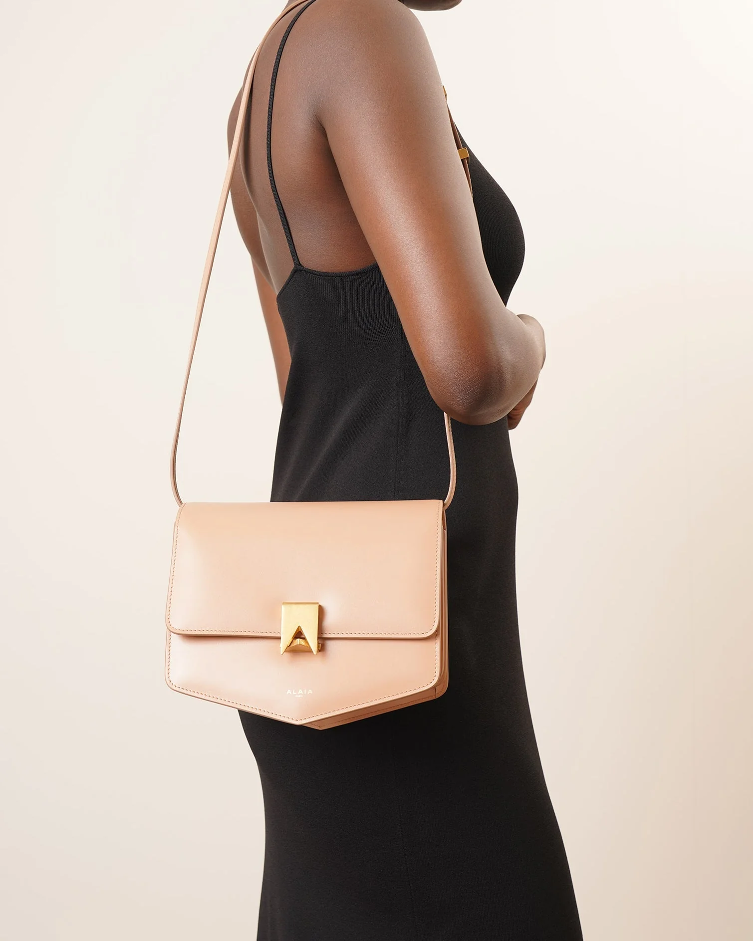 Le Papa beige box calf leather bag - Image 2